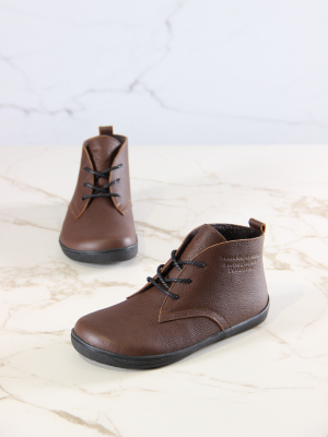 Ботинки босоногие кожаные коричневые