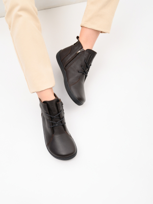 Ботинки босоногие коричневые кожаные