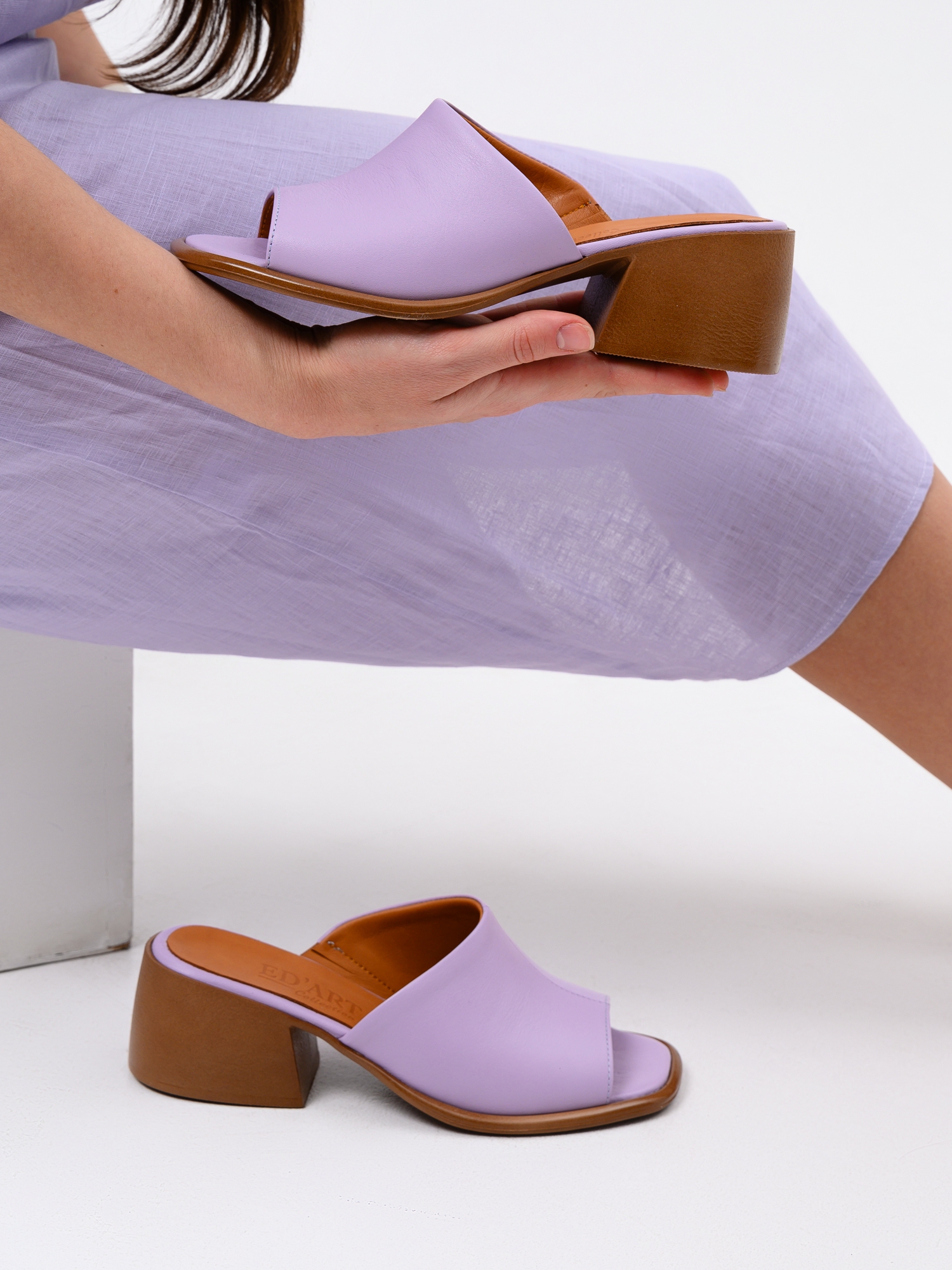 картинка Босоножки ED'ART 4012.23663'br. Лиловый+коричневый от интернет магазина