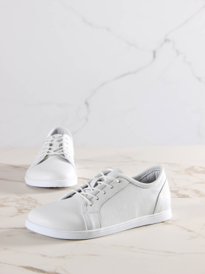 Кеды босоногие кожаные белые