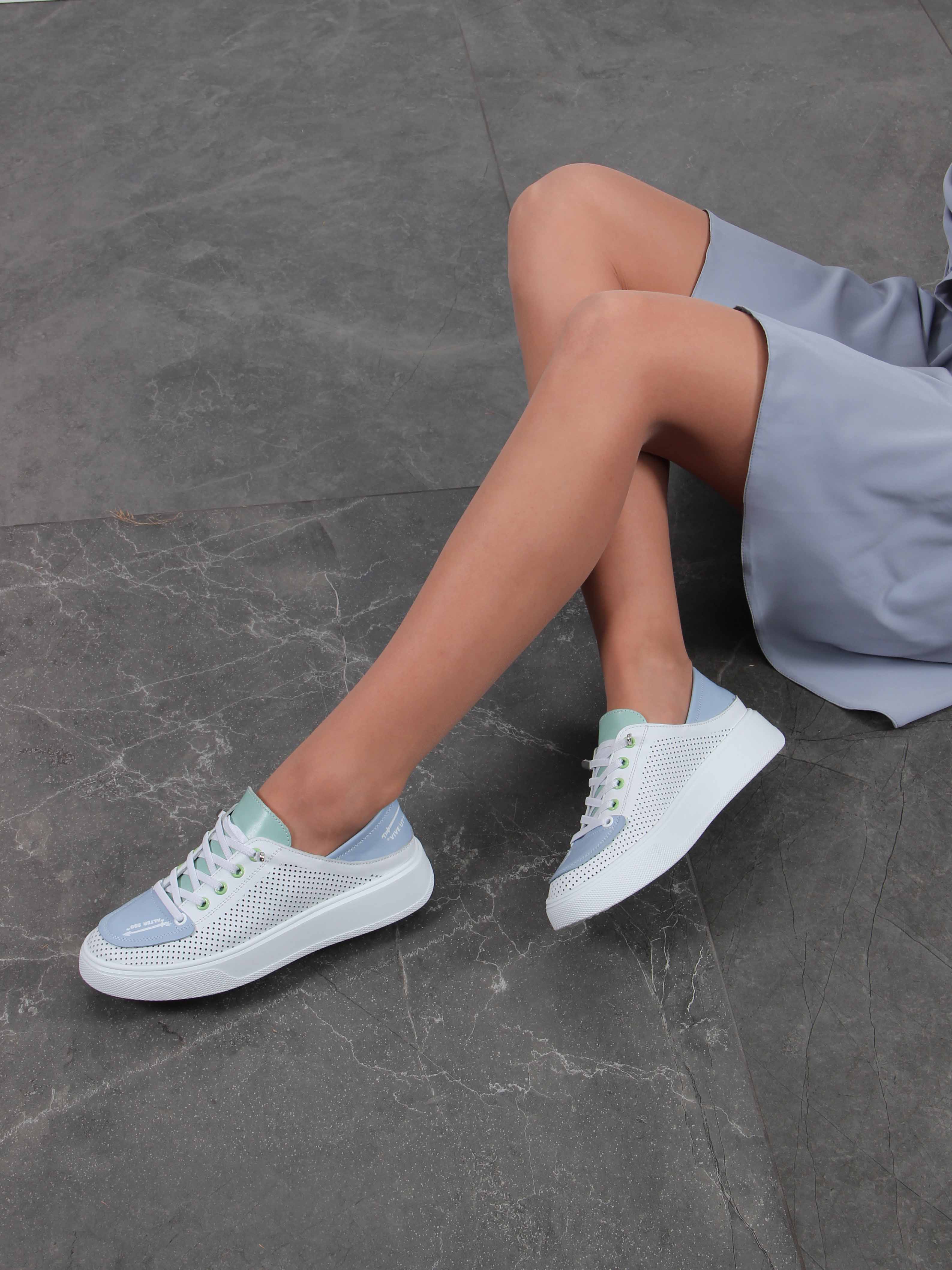 картинка Кеды ED'ART 163.P.LusiR2'w.Белый-голубой-мята от интернет магазина