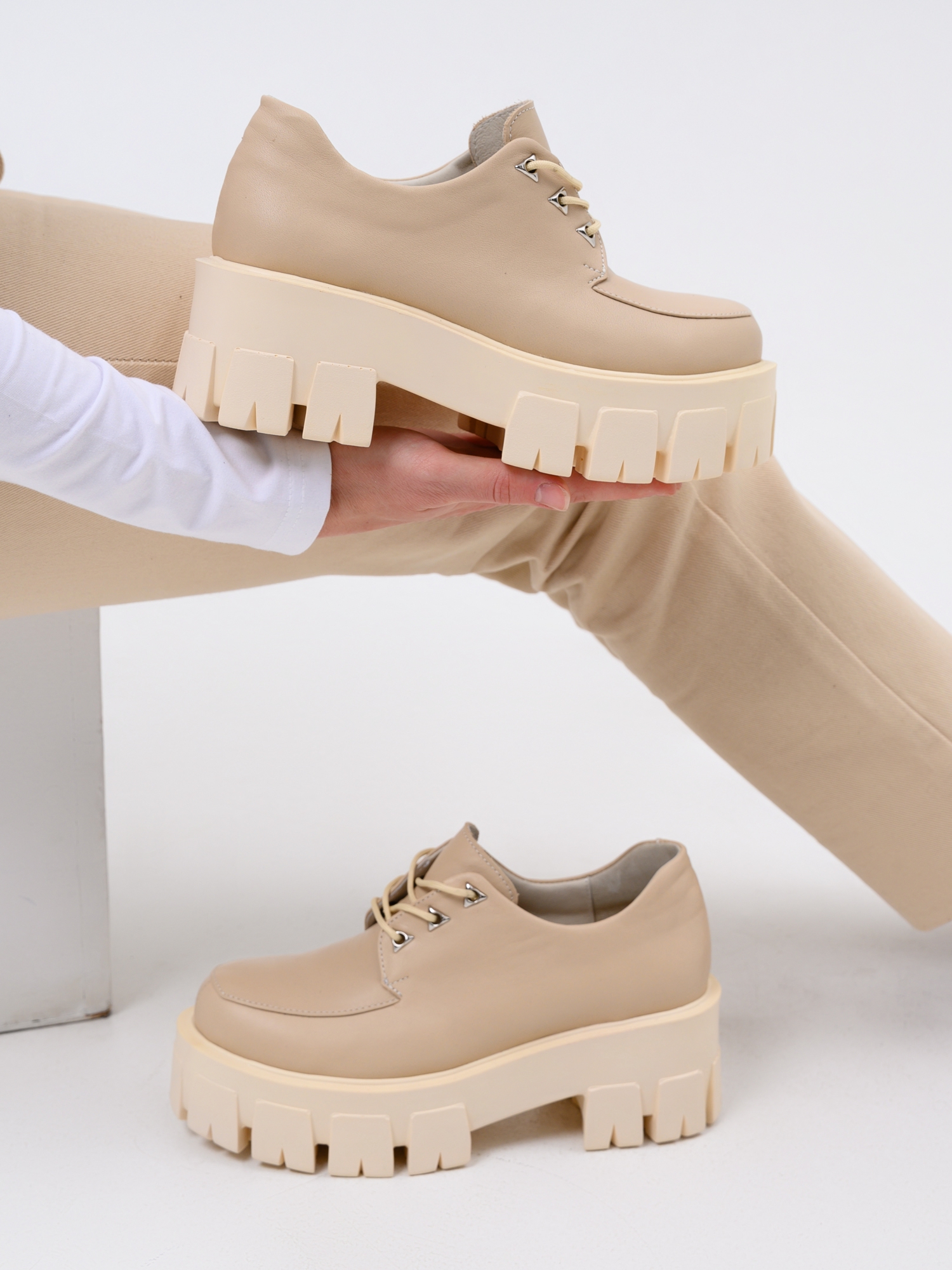 картинка Туфли полуботинки ED'ART 202.90200'm.Бежевый от интернет магазина