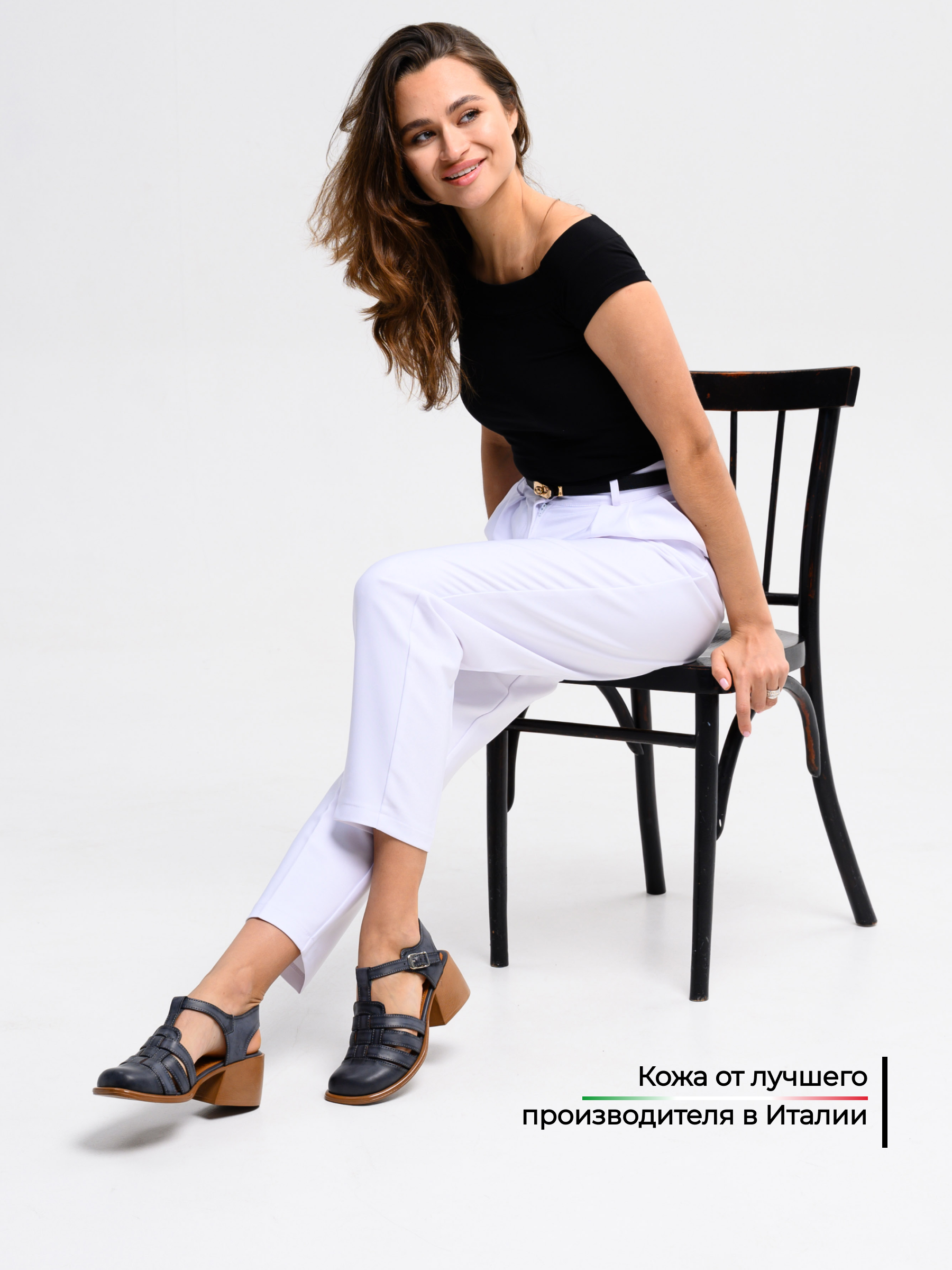 картинка Босоножки ED'ART 5035.23663'bе. Вакса черная+коричневый от интернет магазина