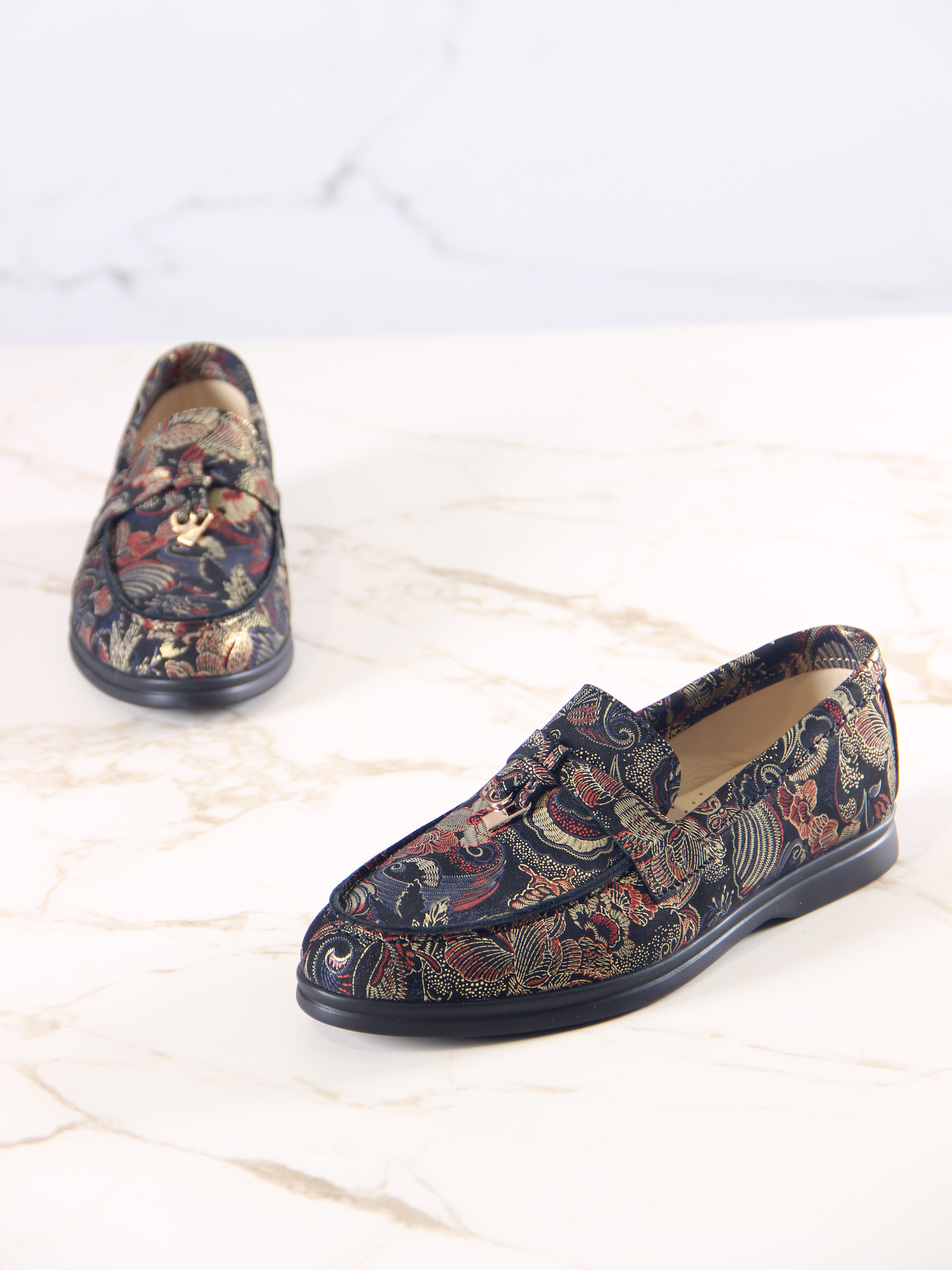 картинка Лоферы ED'ART 170.2614'bl. Черный феникс от интернет магазина