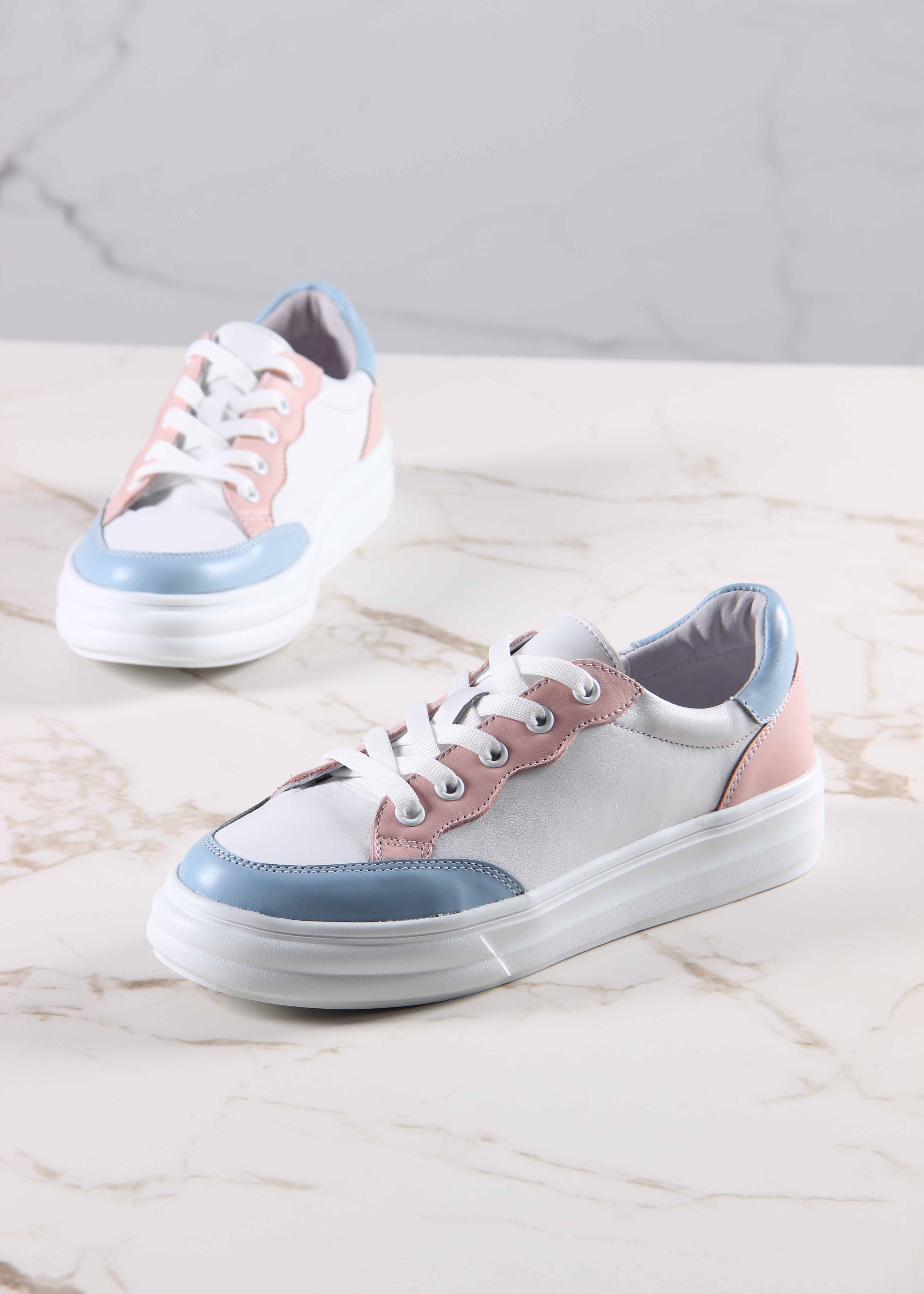 картинка Кеды ED'ART 148.lusi22'w. Белый-голубой-розовый от интернет магазина