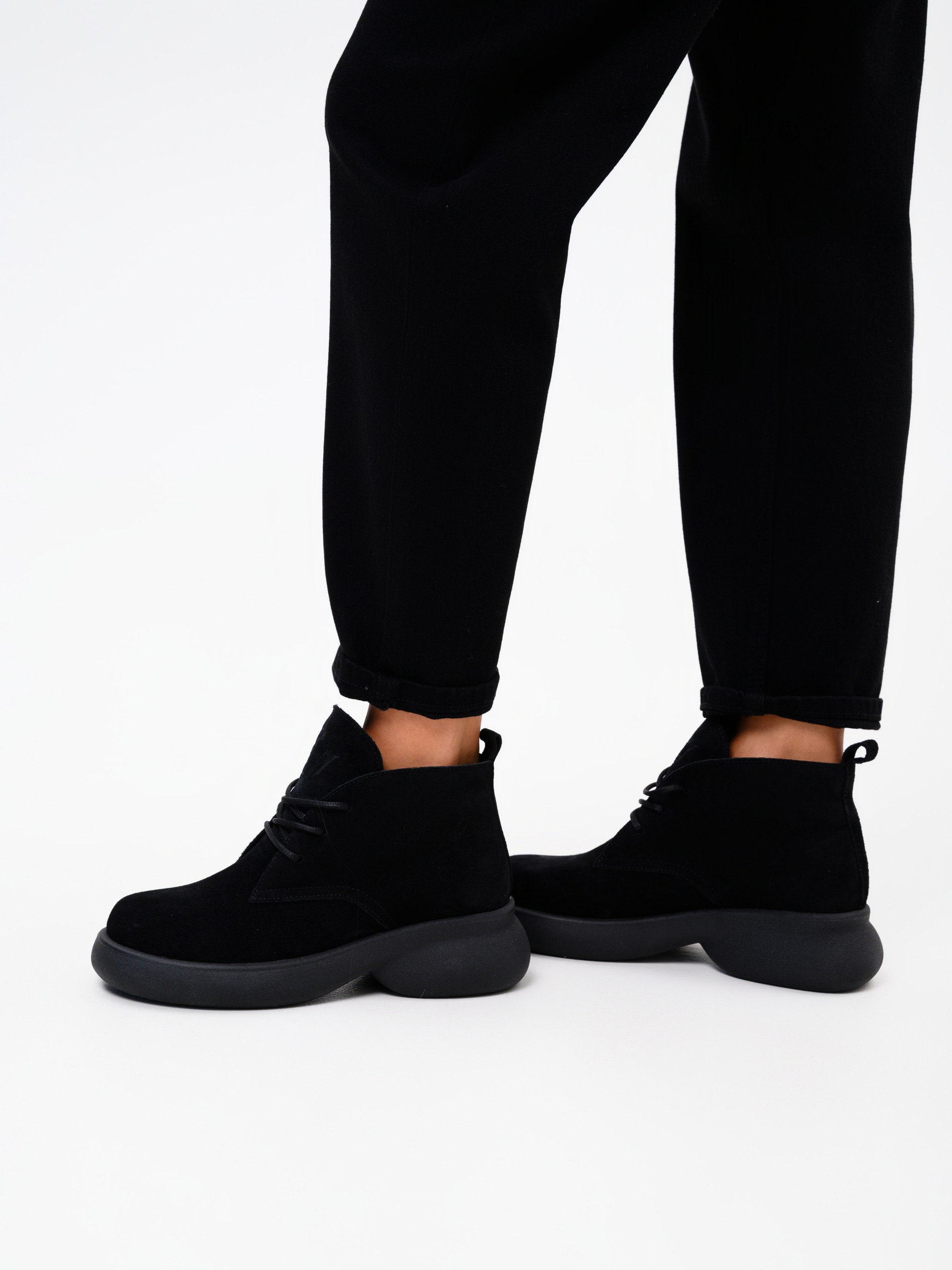 картинка Ботинки  ED'ART 308.927'bl.Черный замша от интернет магазина