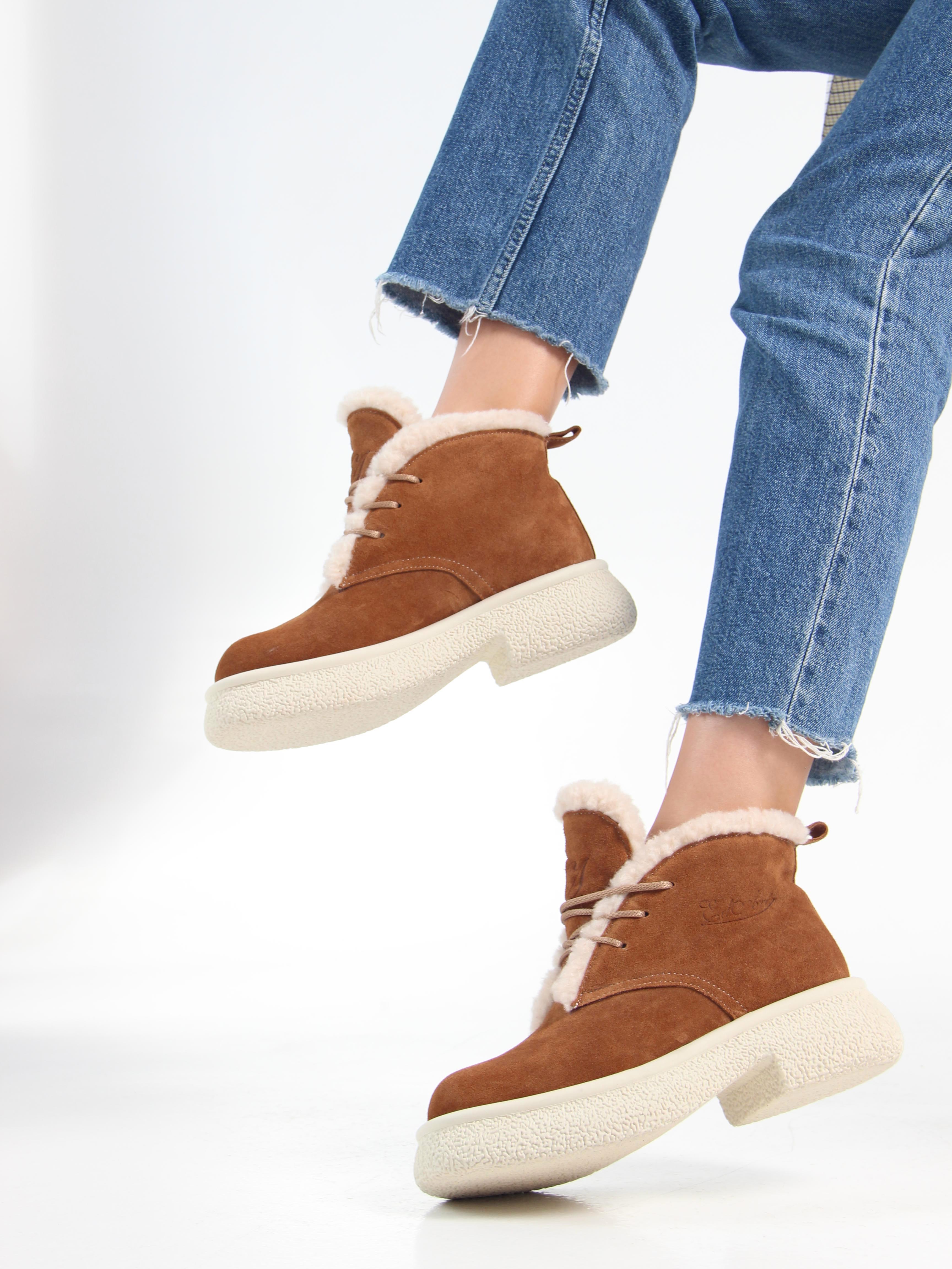 картинка Ботинки ED'ART 308.агата'w. светло коричневый замша от интернет магазина