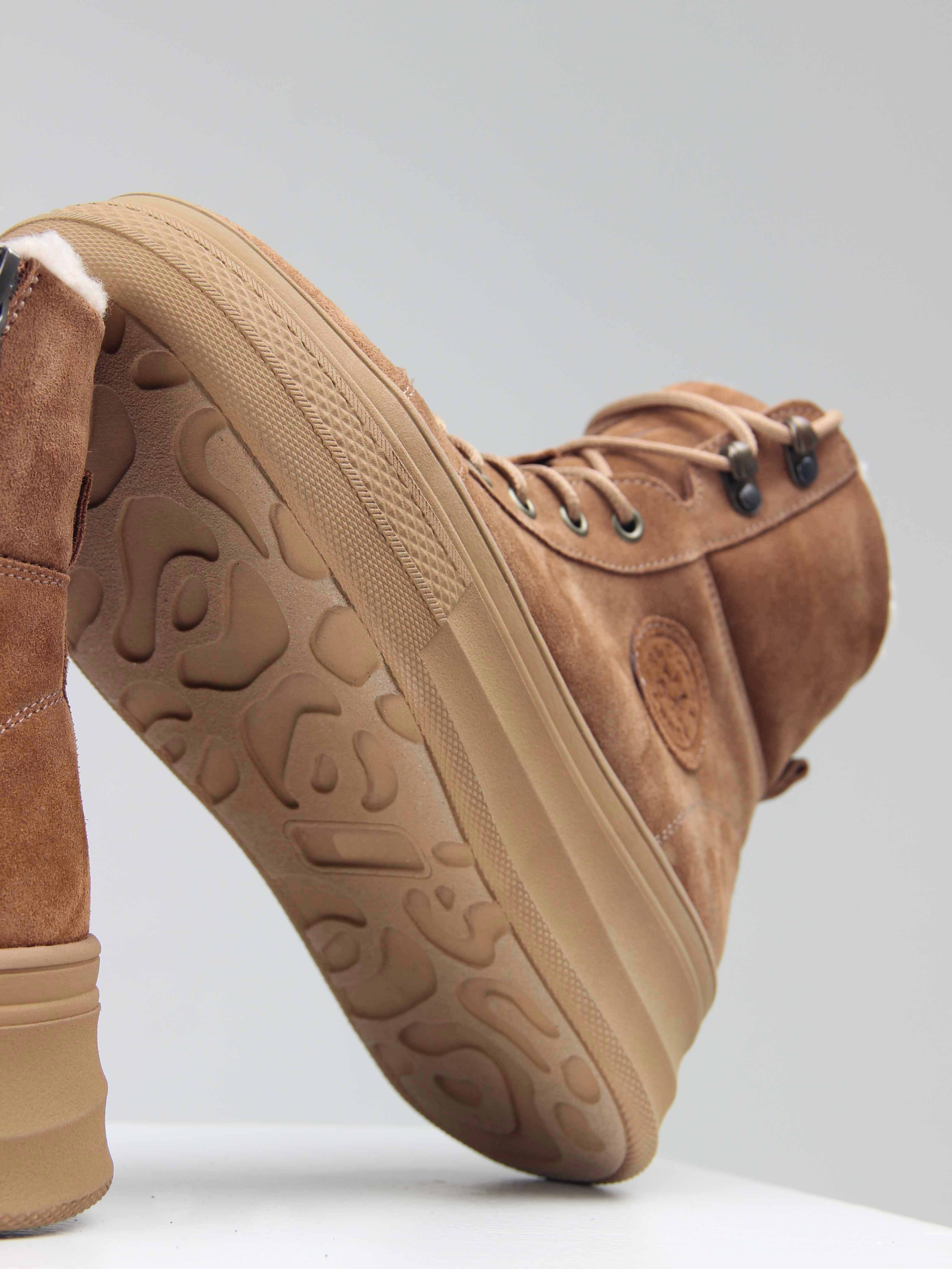 картинка Ботинки ED'ART 215.warm'br. светло коричневые замша от интернет магазина