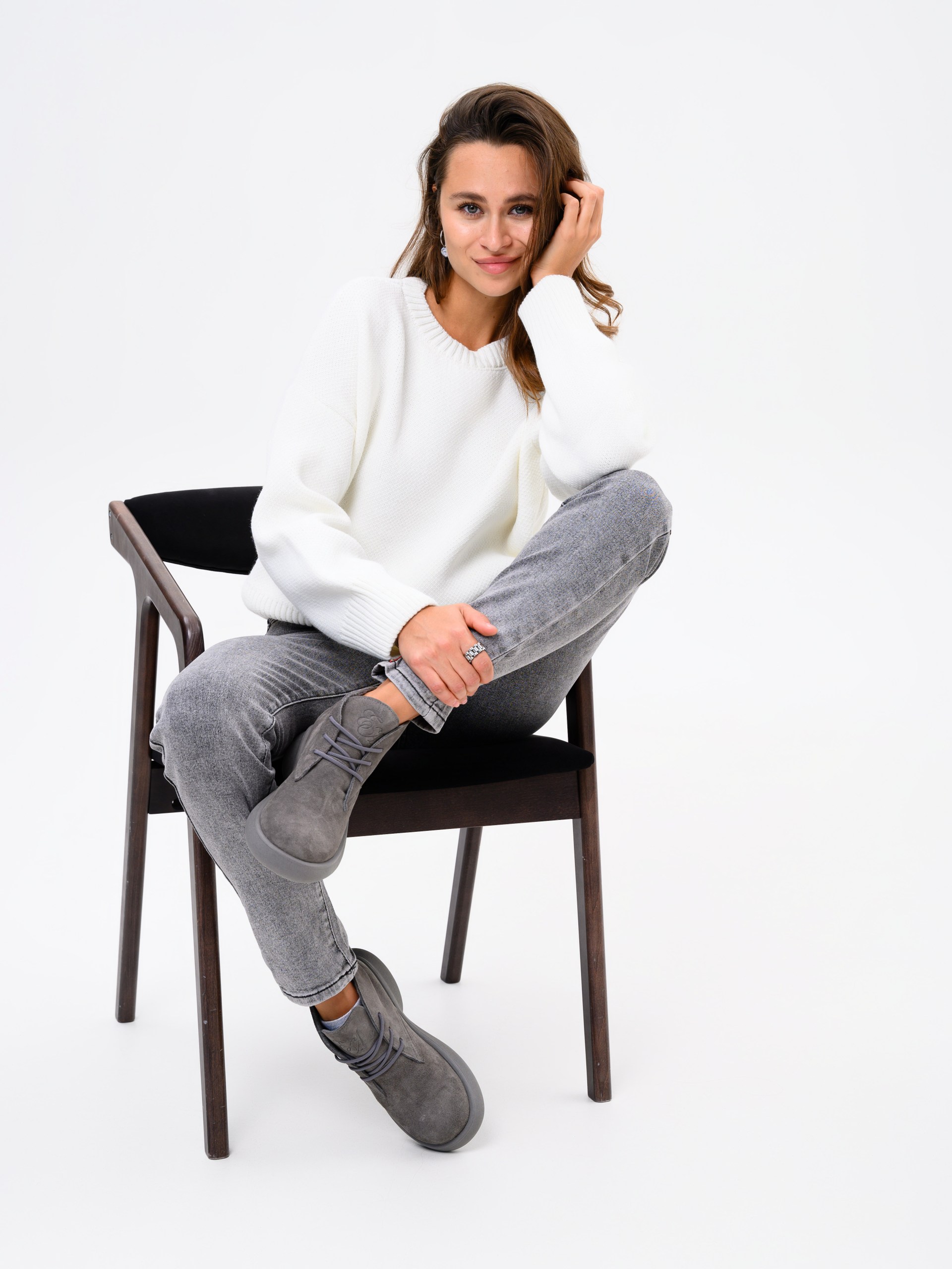 картинка Ботинки  ED'ART 308.927'gr. серый замок замша+серый от интернет магазина