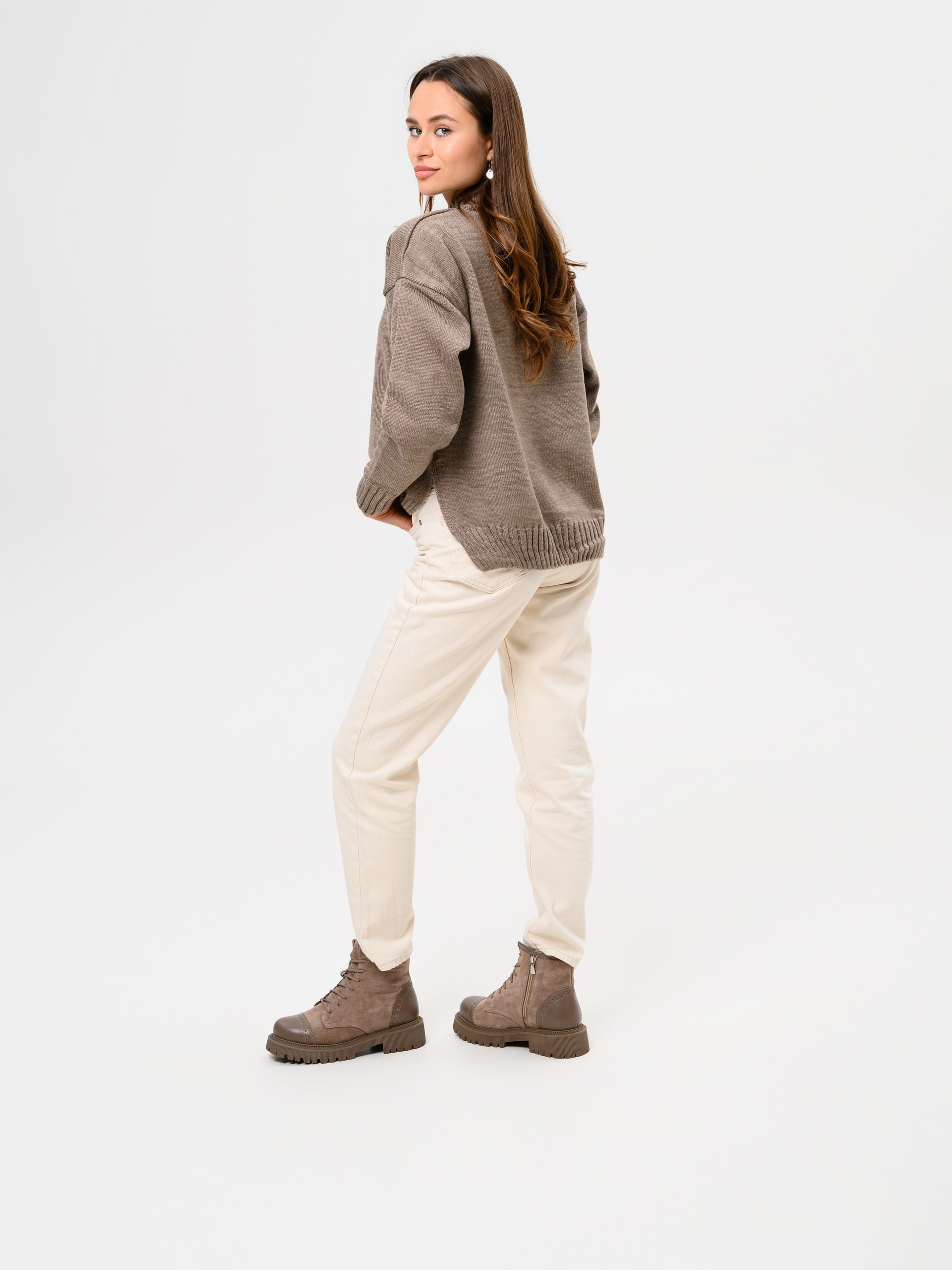 картинка Ботинки ED'ART 319.taskana'ka. Тауп майами+капучино замша от интернет магазина