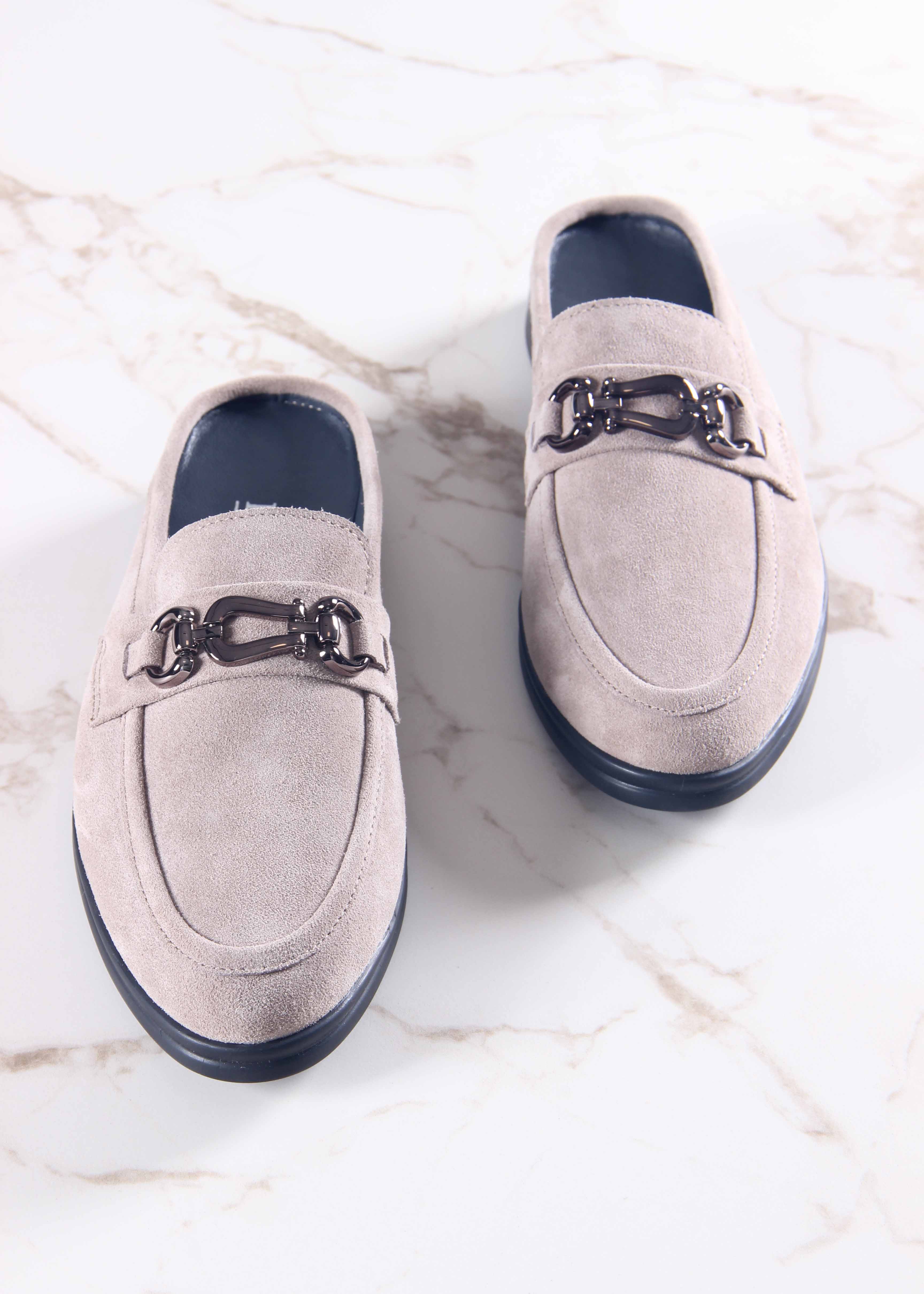 картинка Сабо лоферы ED'ART 1080.2614'bl. Ваниль замша от интернет магазина