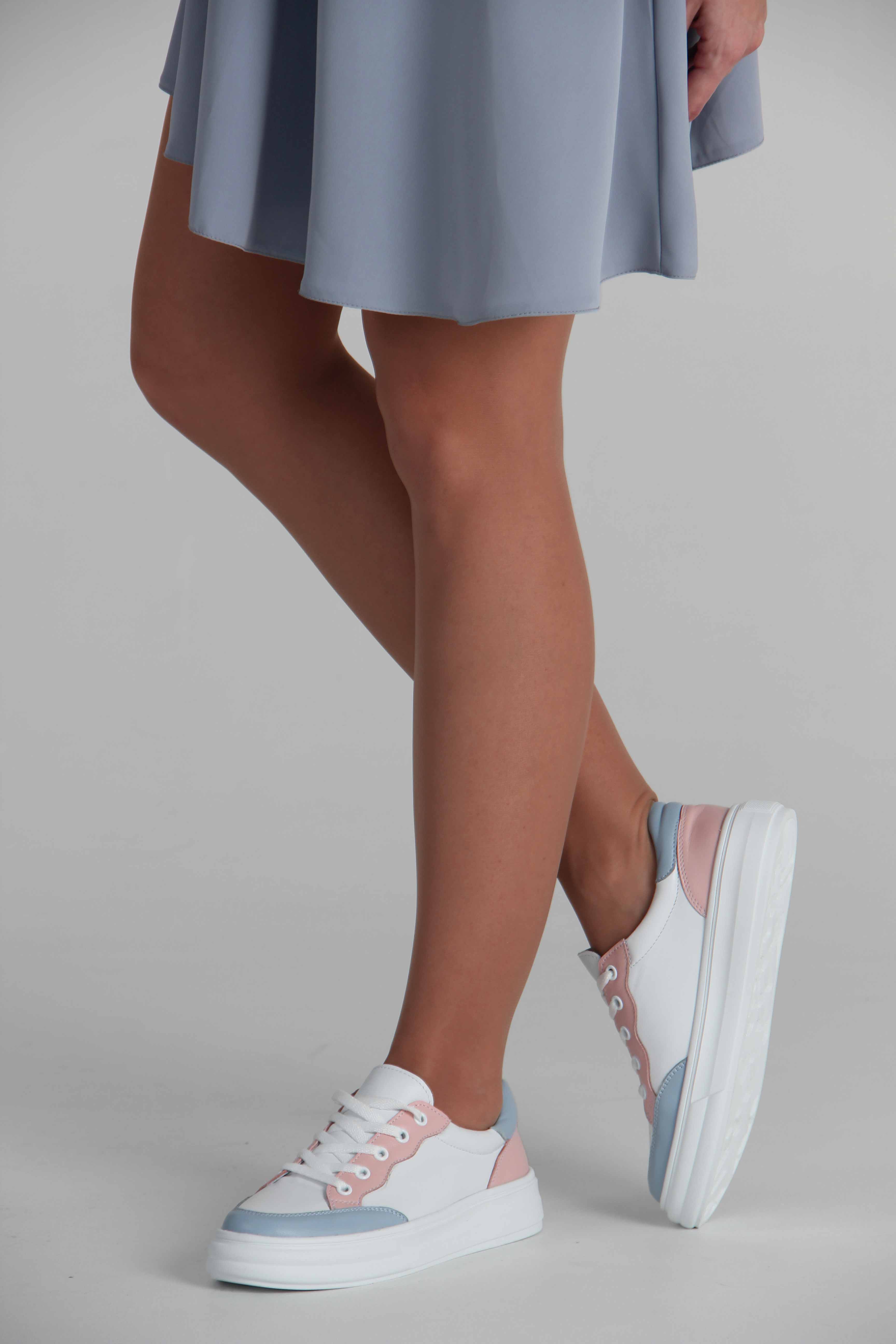 картинка Кеды ED'ART 148.lusi22'w. Белый-голубой-розовый от интернет магазина