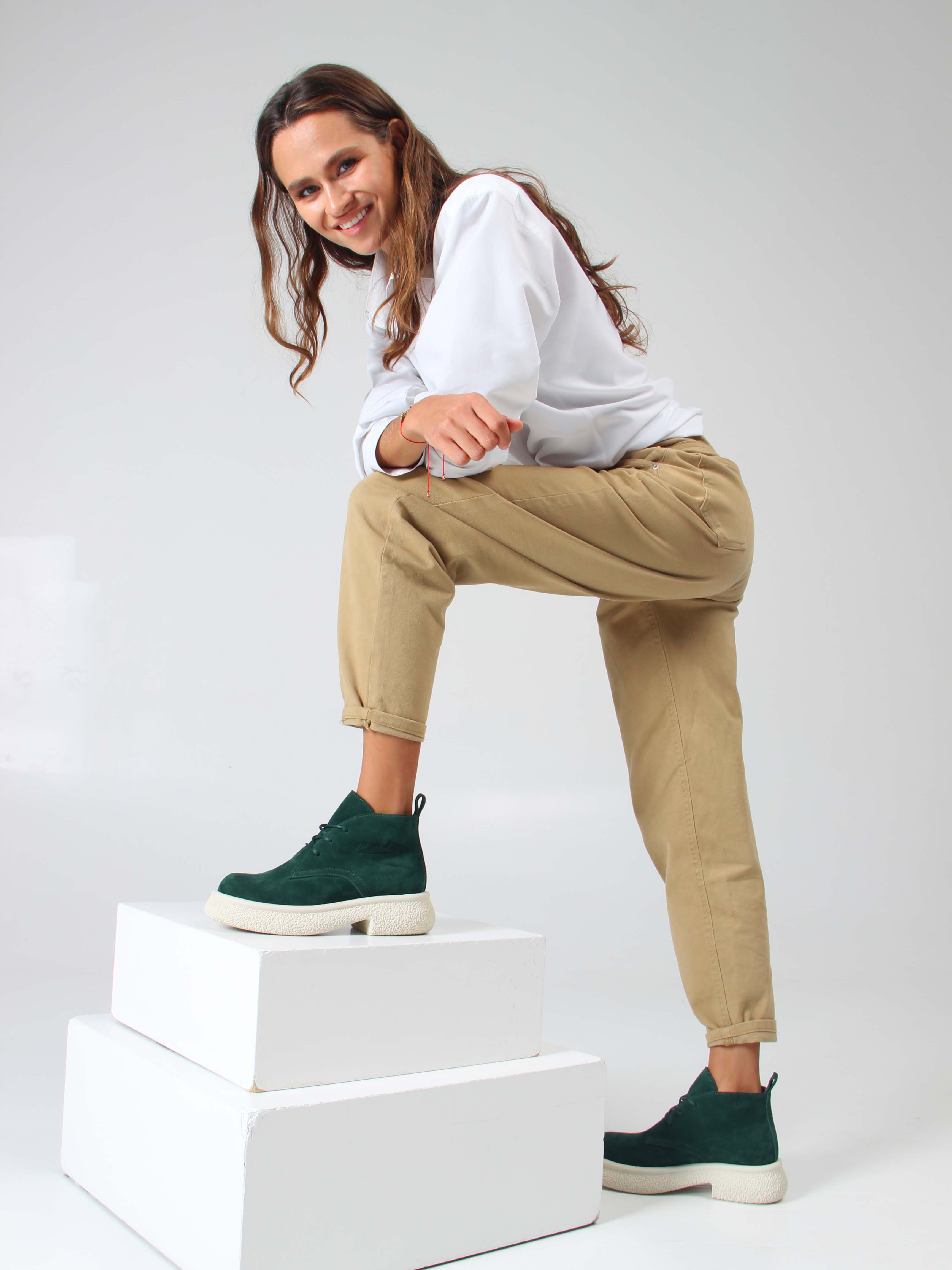 картинка Ботинки ED'ART 308.агата'w. зеленый замша от интернет магазина