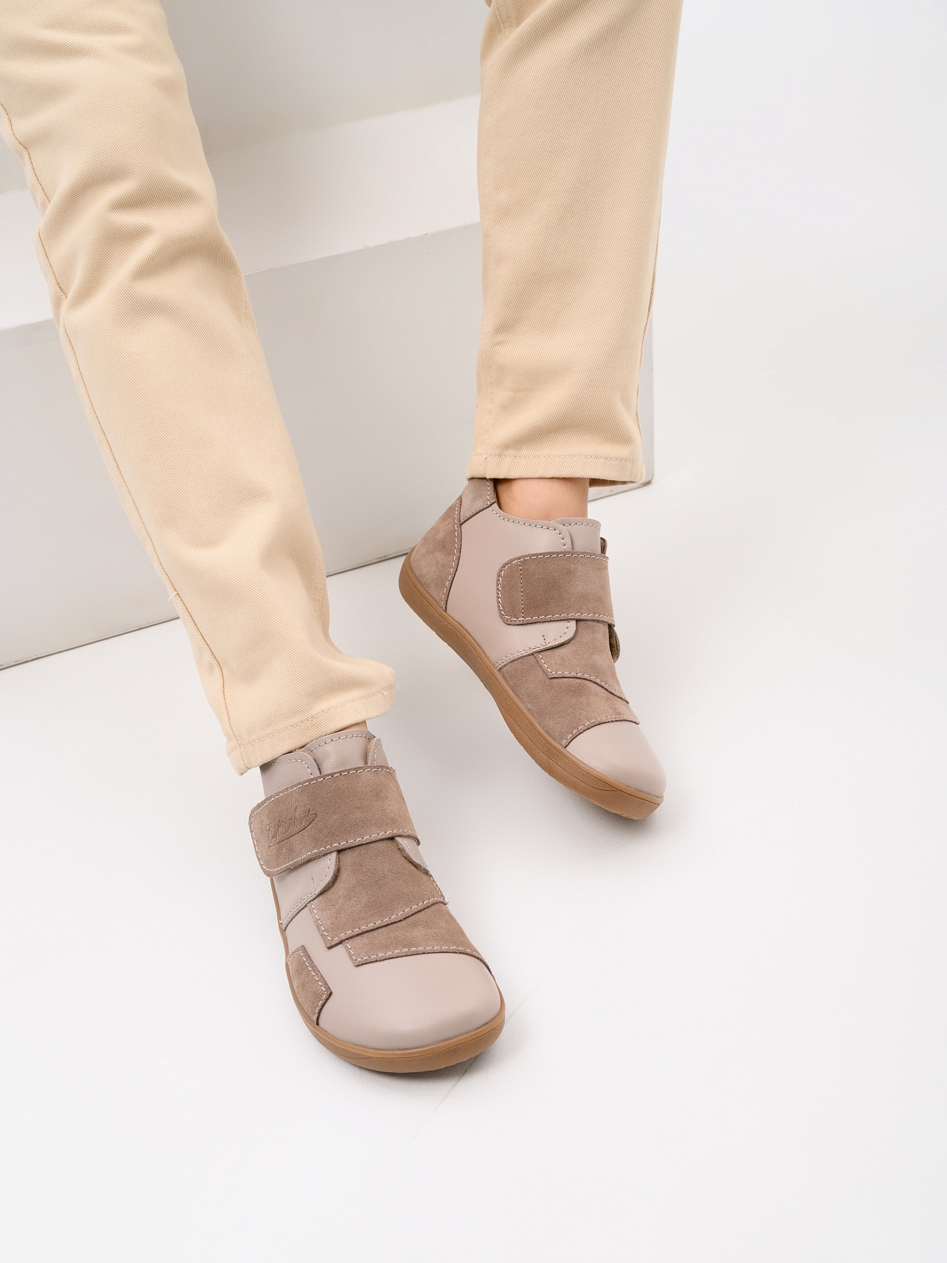 картинка Босоногие ботинки  ED'ART 206.NATA'br.Визон+капучино замша от интернет магазина