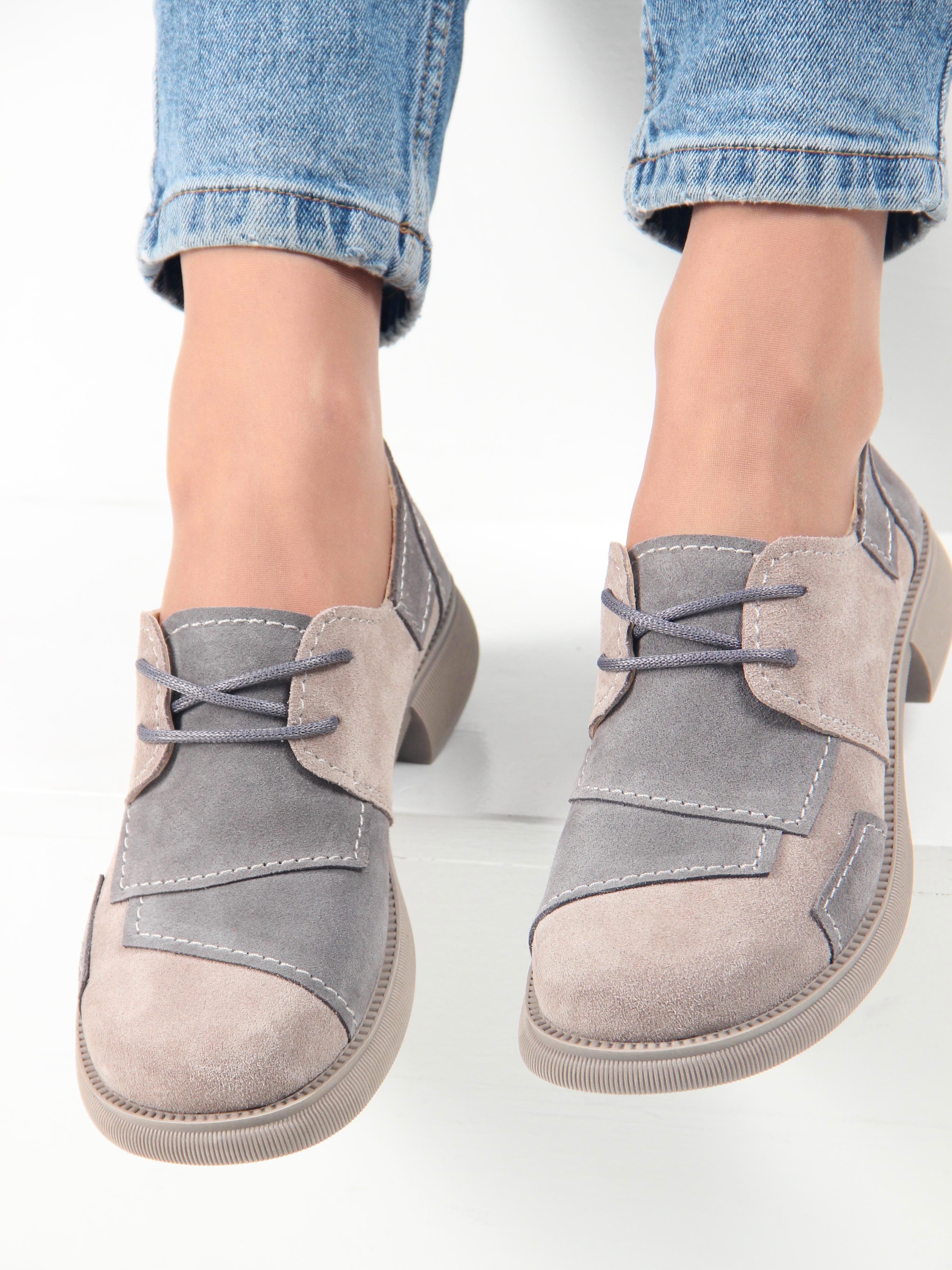 картинка Полуботинки туфли ED'ART 205.патриция'ka. ваниль серая замша от интернет магазина