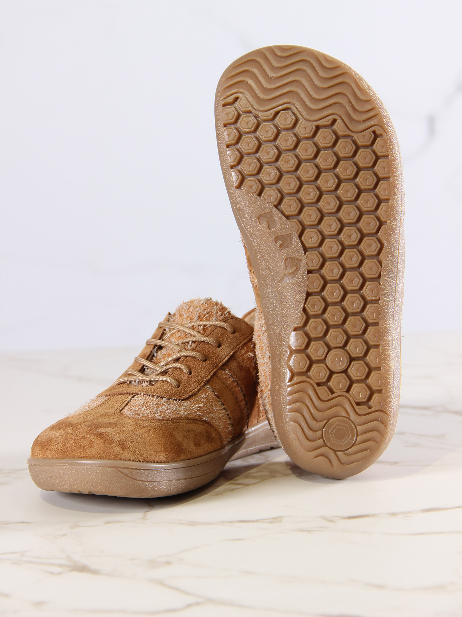 картинка Босоногие кеды ED'ART 184.nata'br.Джангл кемл+светло коричневая замша от интернет магазина