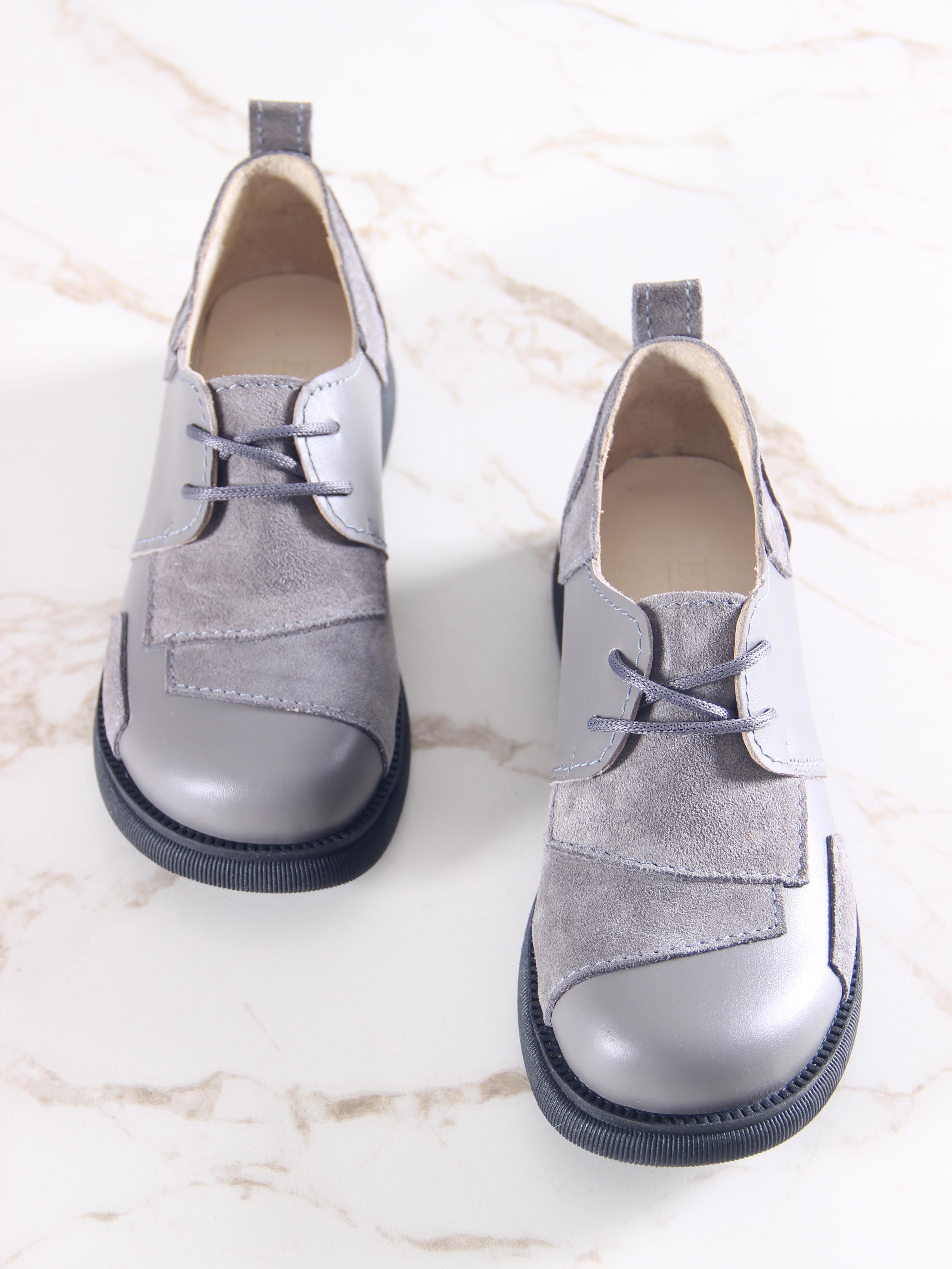 картинка Полуботинки туфли ED'ART 205.патриция'bl. Серый замок замша+серый игуана от интернет магазина