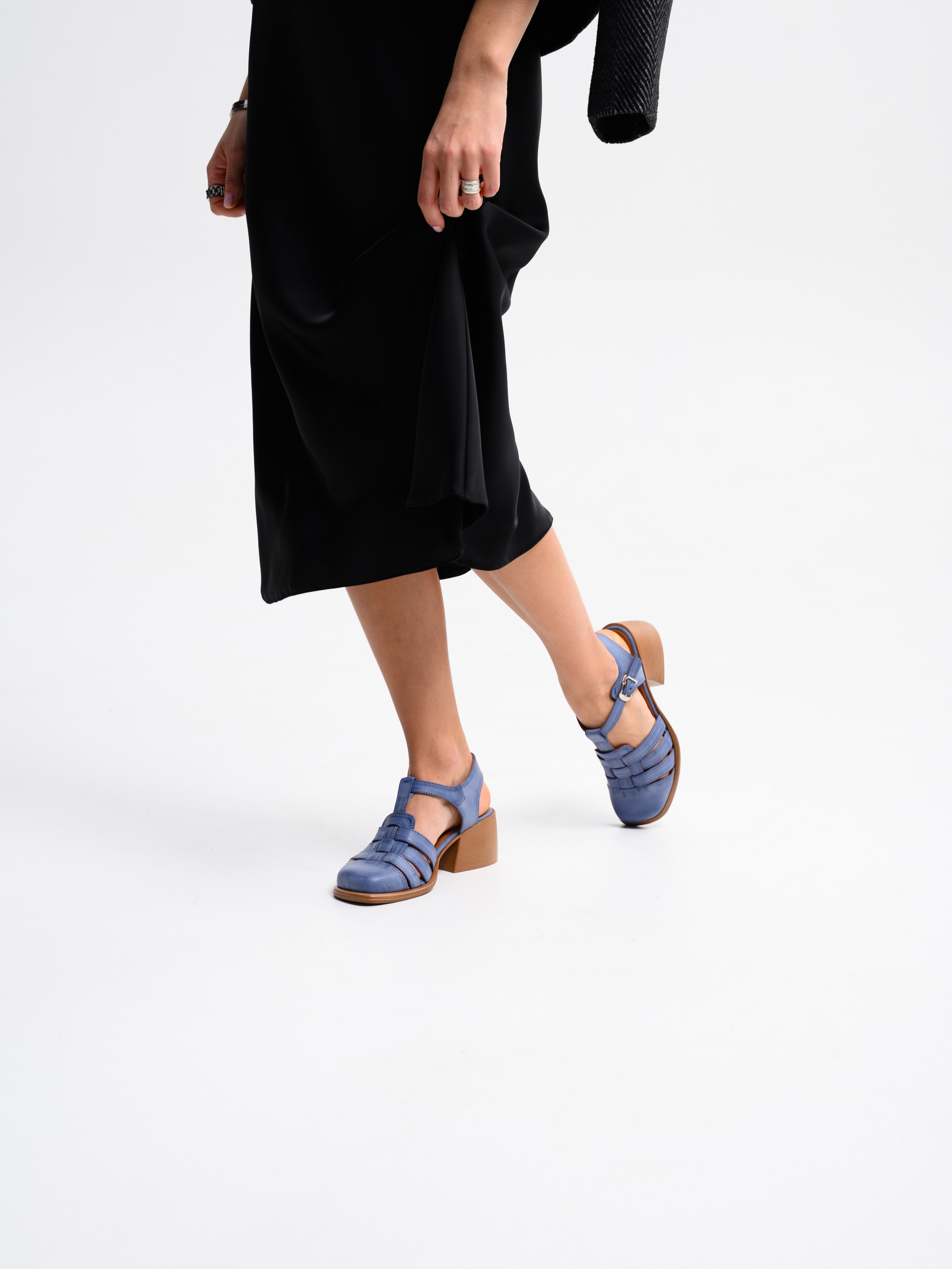 картинка Босоножки ED'ART 5035.23663'bе. Вакса джинс+коричневый от интернет магазина