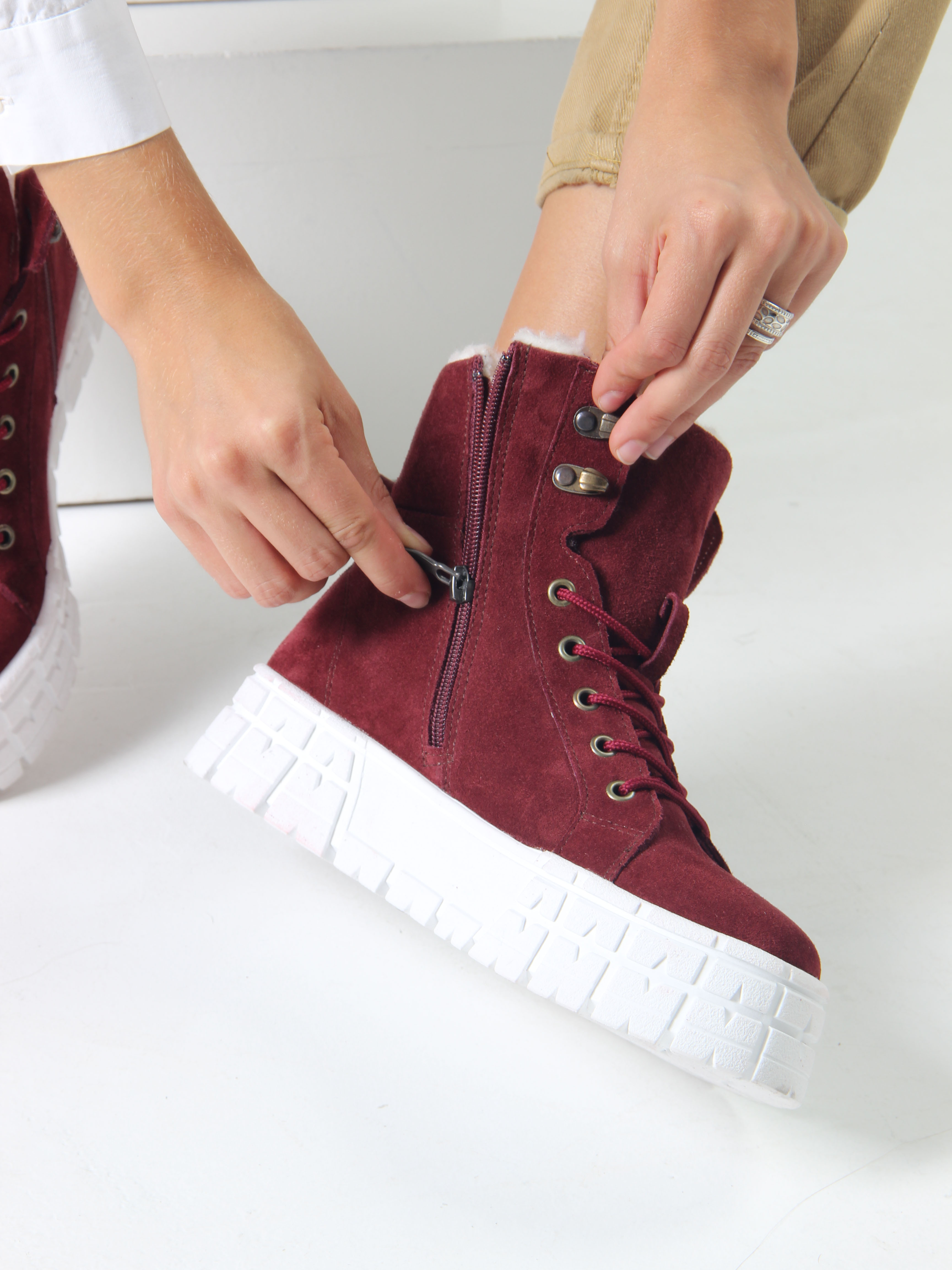 картинка Ботинки ED'ART 216.212131'w. бордо замша от интернет магазина