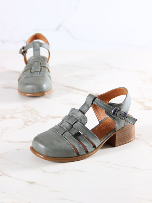 Босоножки кожаные зеленые