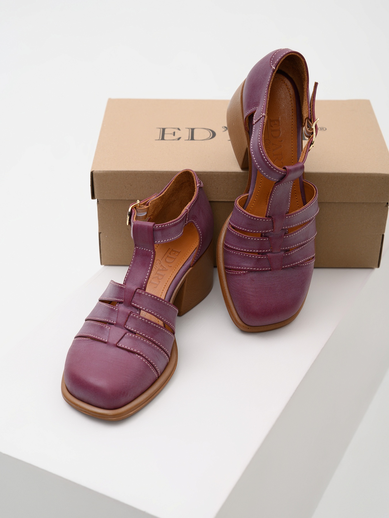 картинка Босоножки ED'ART 5036.23663'bе.Вакса бордо+коричневый от интернет магазина