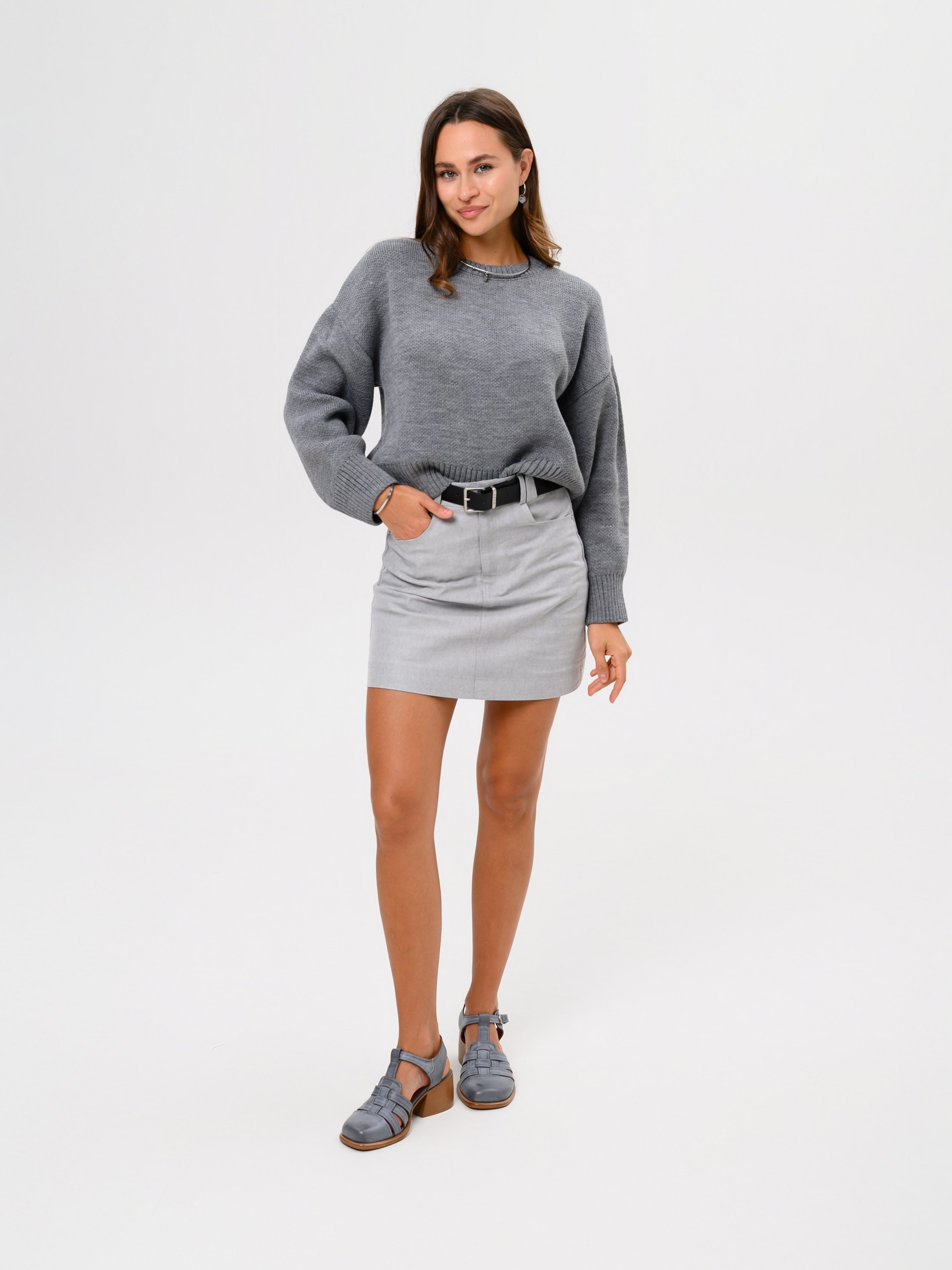 картинка Босоножки ED'ART 5035.23663'bе. Вакса серая +коричневый от интернет магазина