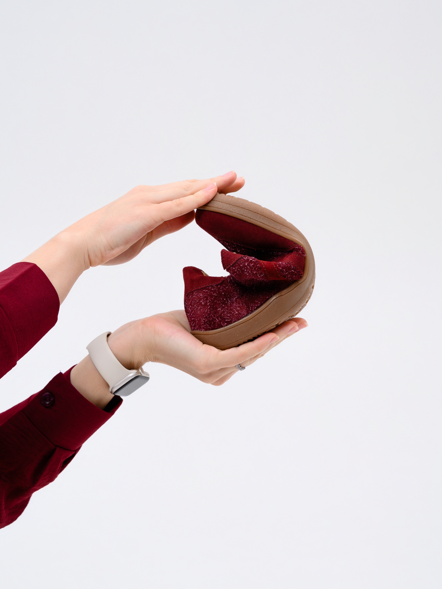 картинка Босоногие кеды ED'ART 184.nata'br.Бордовая замша+бордовый джангл от интернет магазина