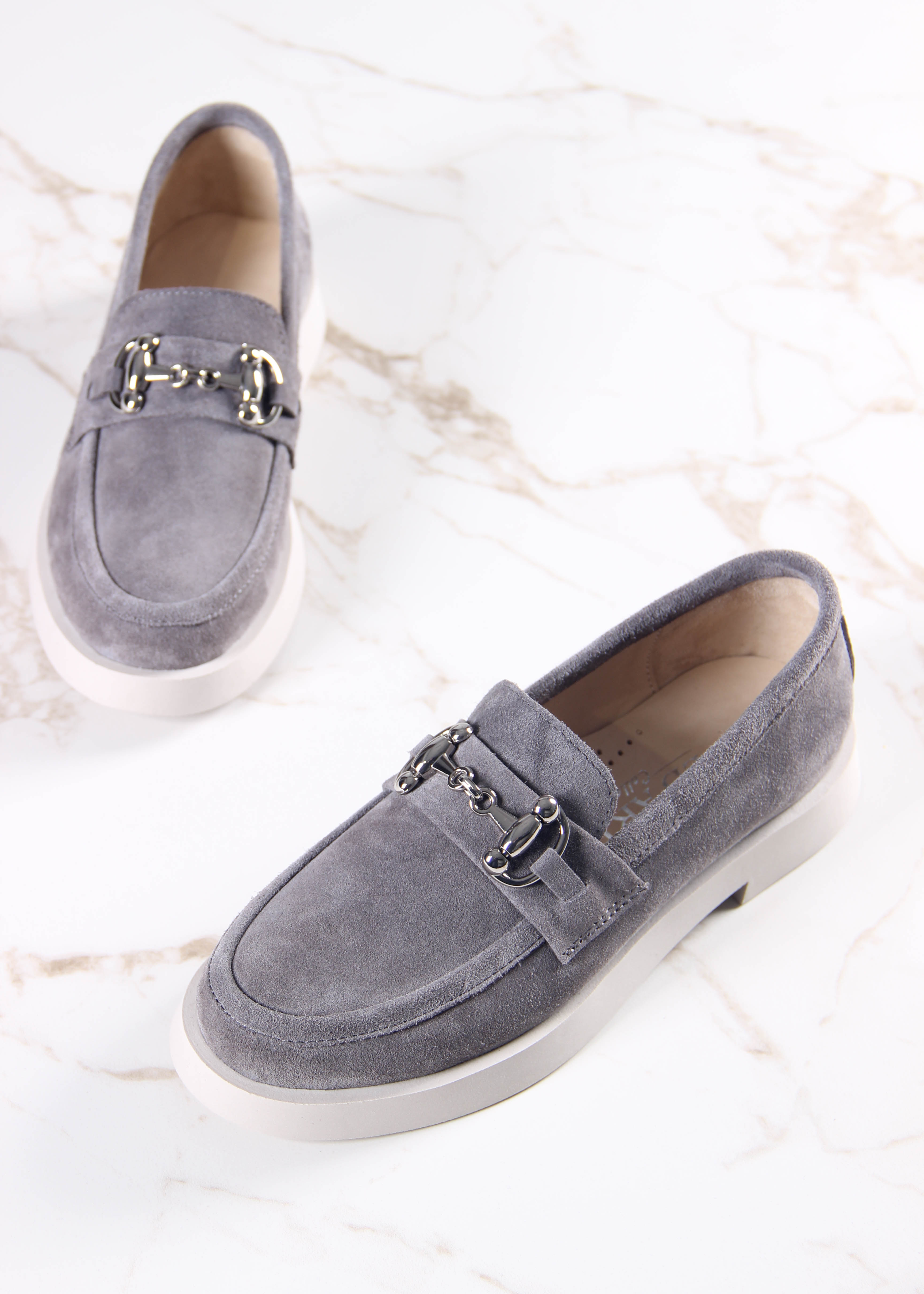 картинка Лоферы туфли ED'ART 172.1841'be. серая замша от интернет магазина