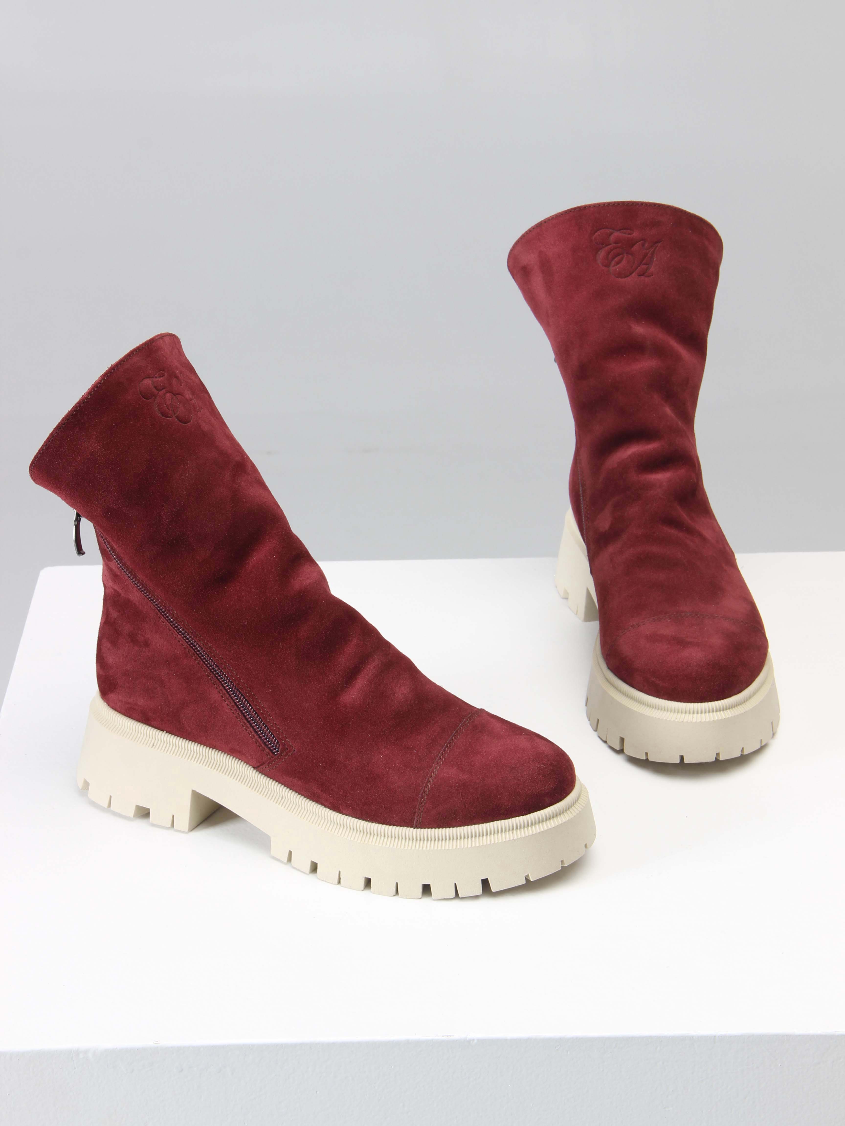 картинка Ботинки ED'ART 233.2094'be. Бордо замша от интернет магазина