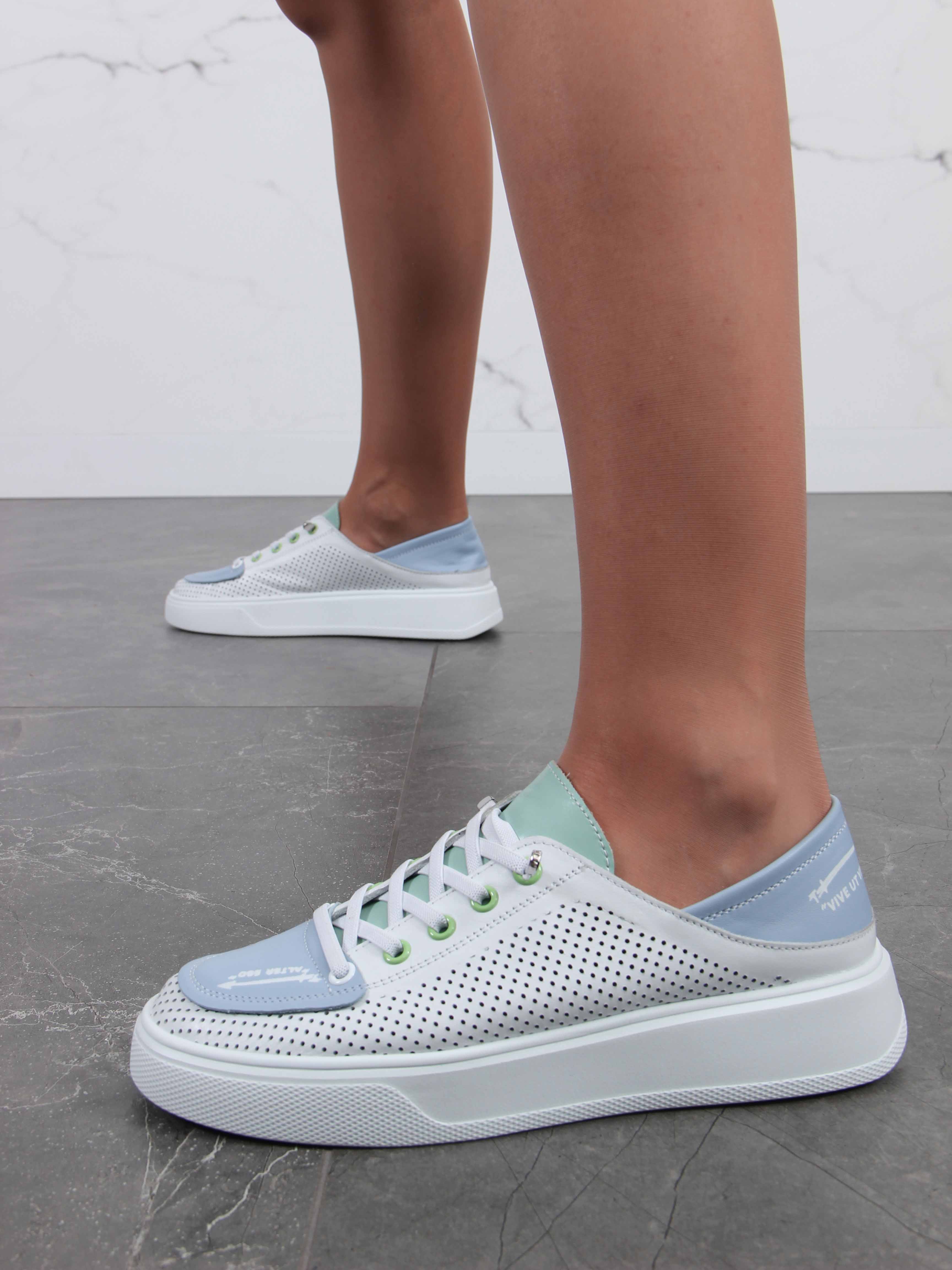 картинка Кеды ED'ART 163.P.LusiR2'w.Белый-голубой-мята от интернет магазина