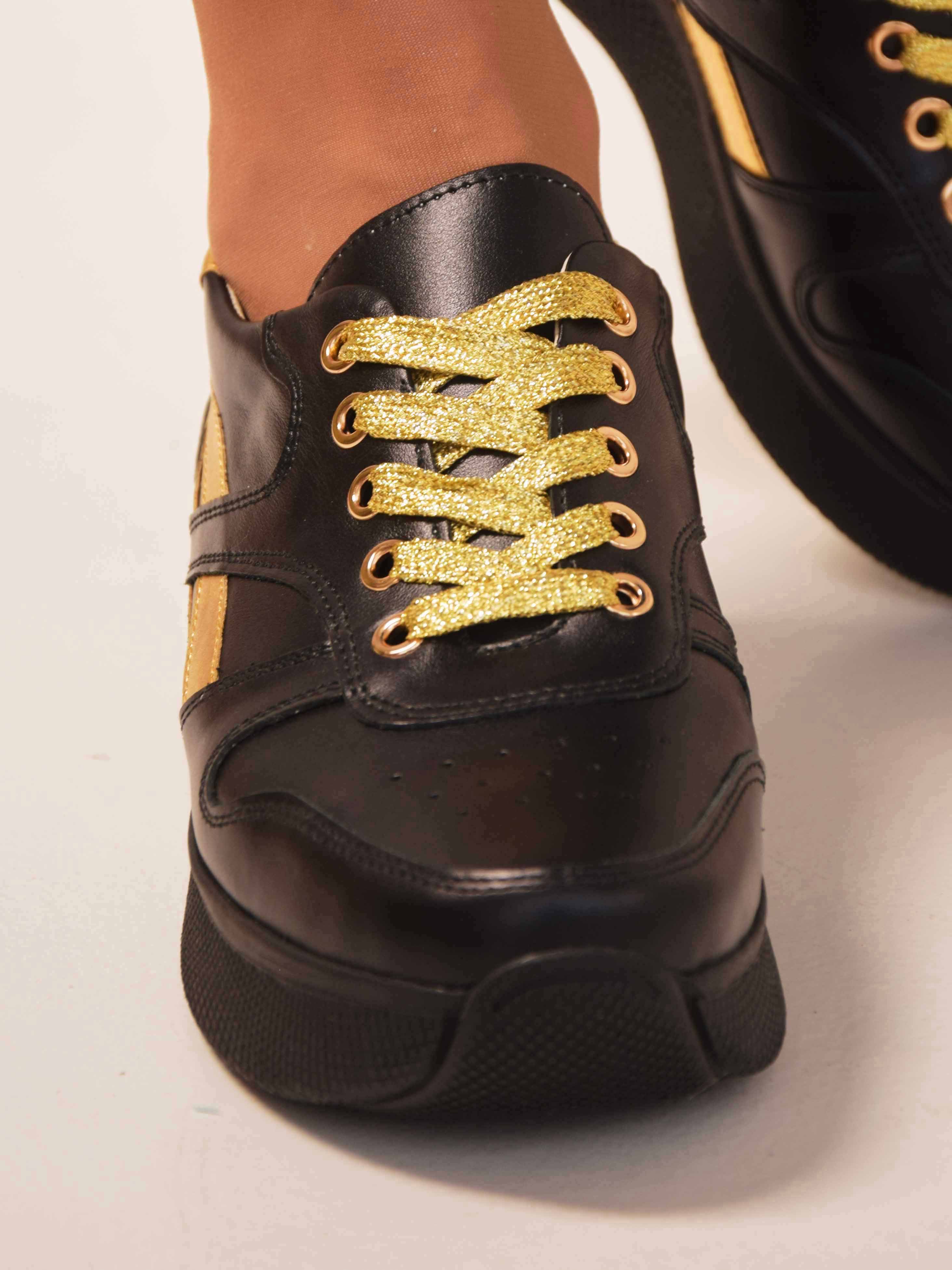 картинка Кроссовки ED'ART 132.omega'bl. Черный золото от интернет магазина