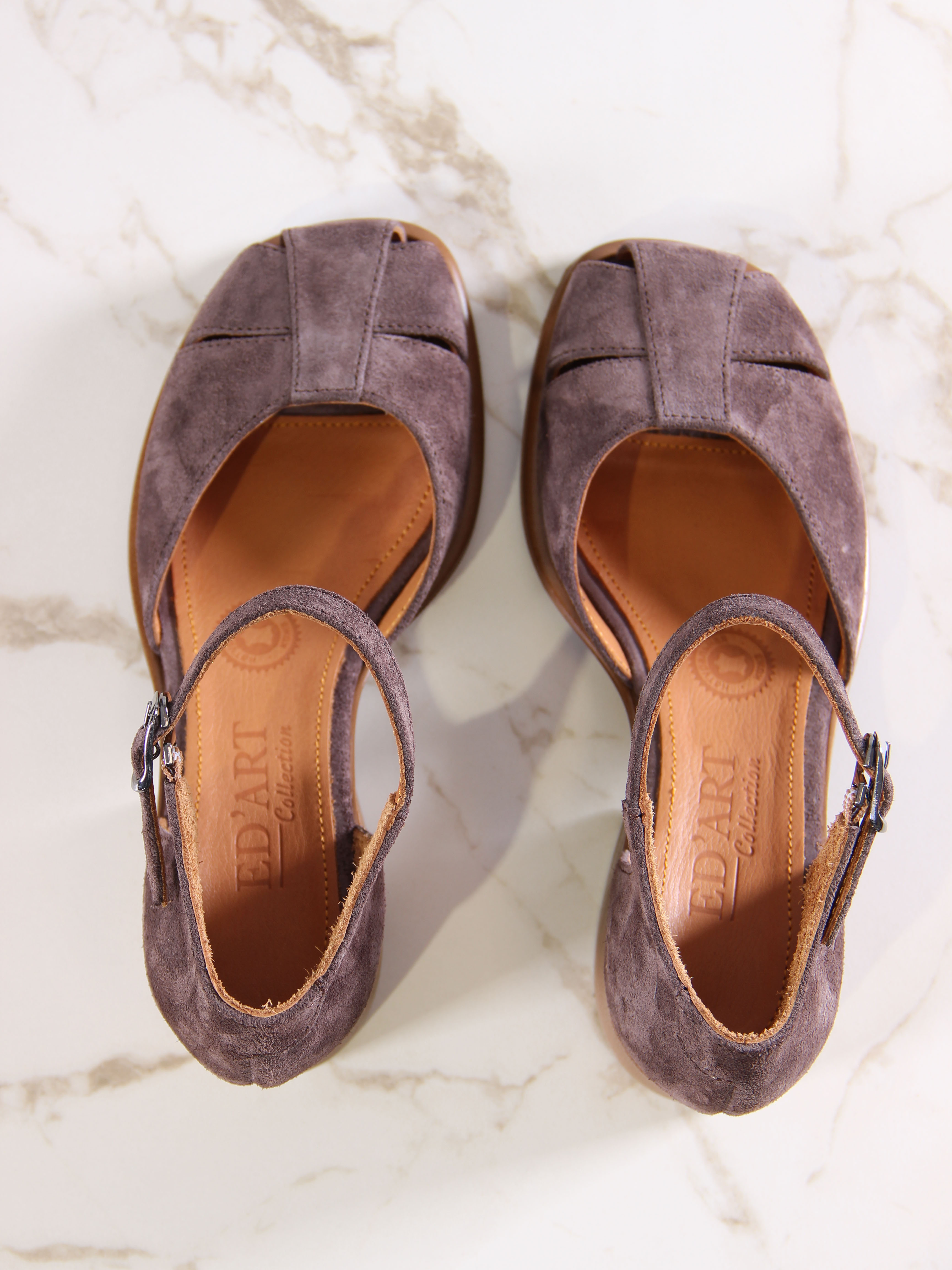 картинка Босоножки ED'ART 5033.23663'bе.Велюр дарк визон от интернет магазина