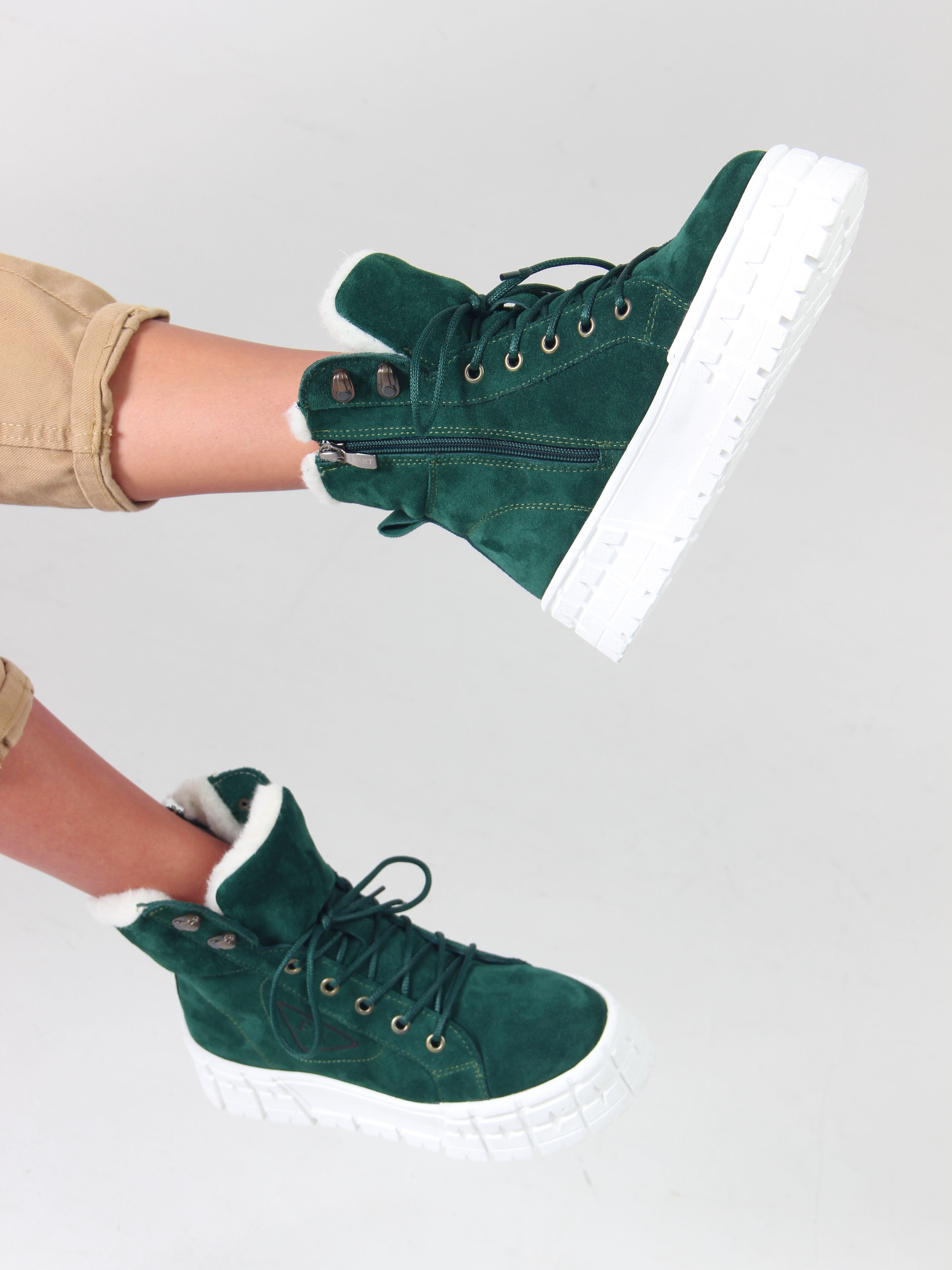 картинка Ботинки ED'ART 216.212131'w. зеленый замша от интернет магазина