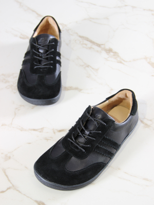 Босоногие кеды ED'ART 184.nata'bl.Черная кожа+черная замша