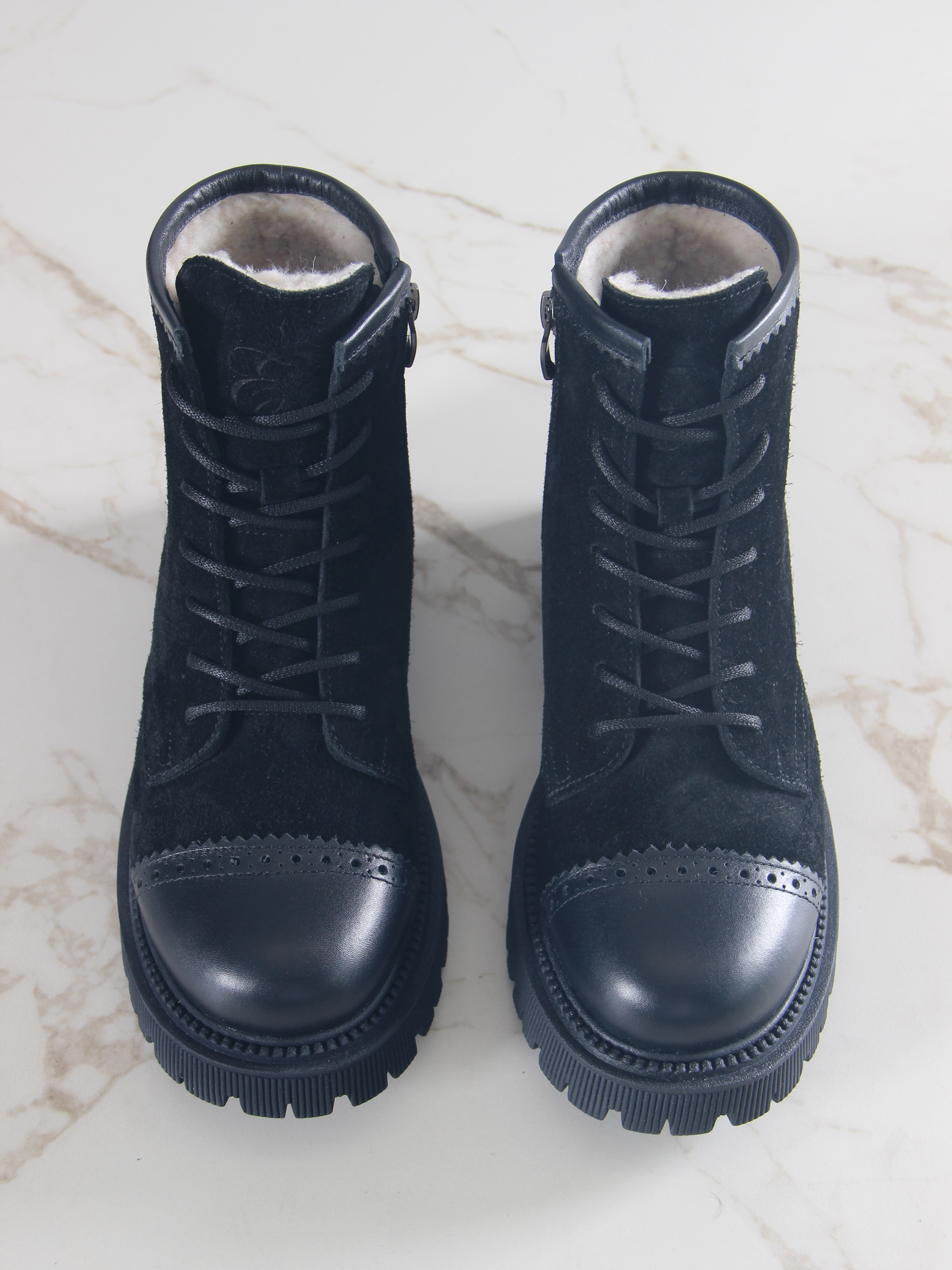 картинка Ботинки ED'ART 319.taskana'bl. Черная замша+черный от интернет магазина