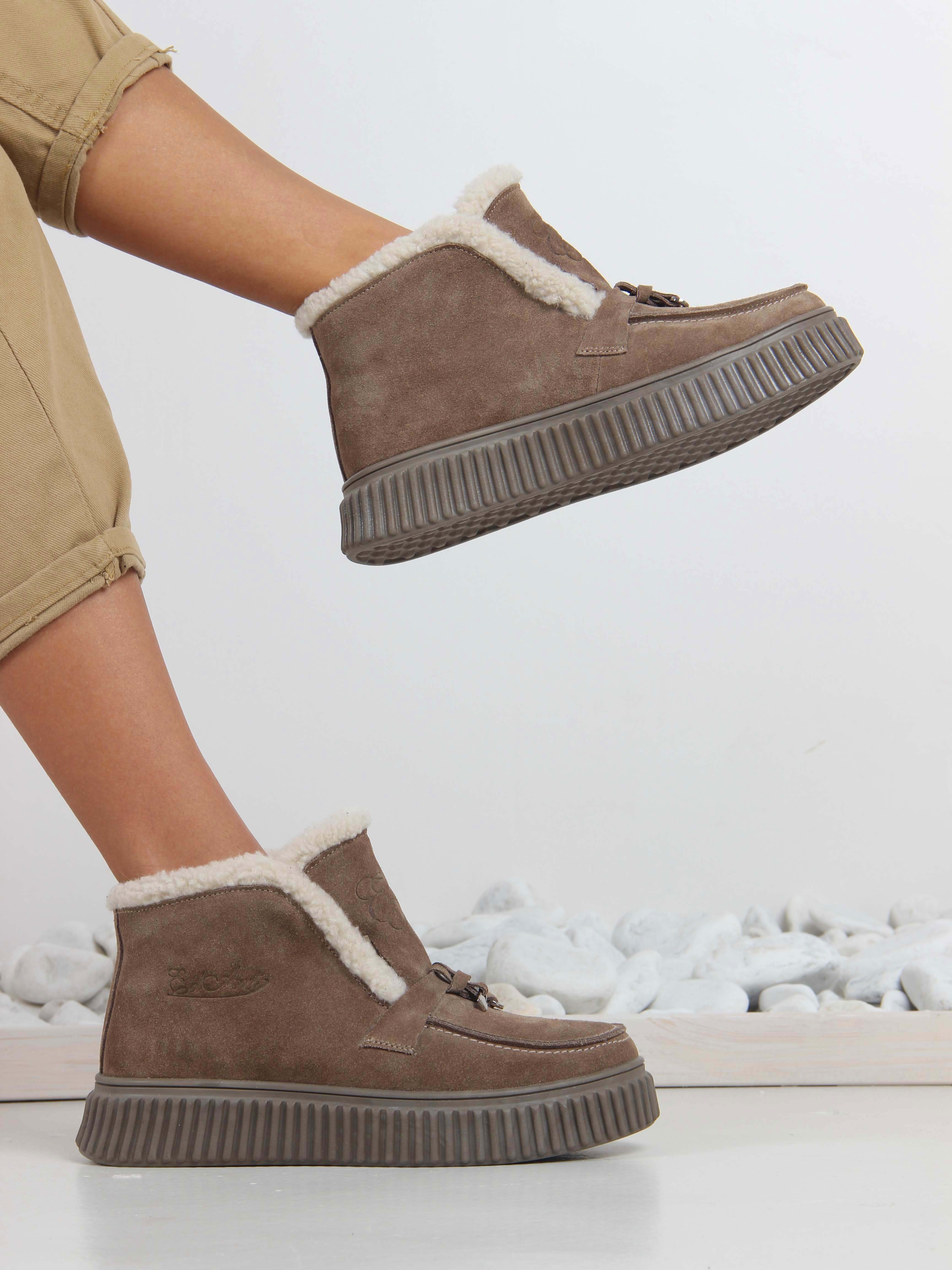 картинка Ботинки ED'ART 307.от11'br. коричневый капучино замша от интернет магазина