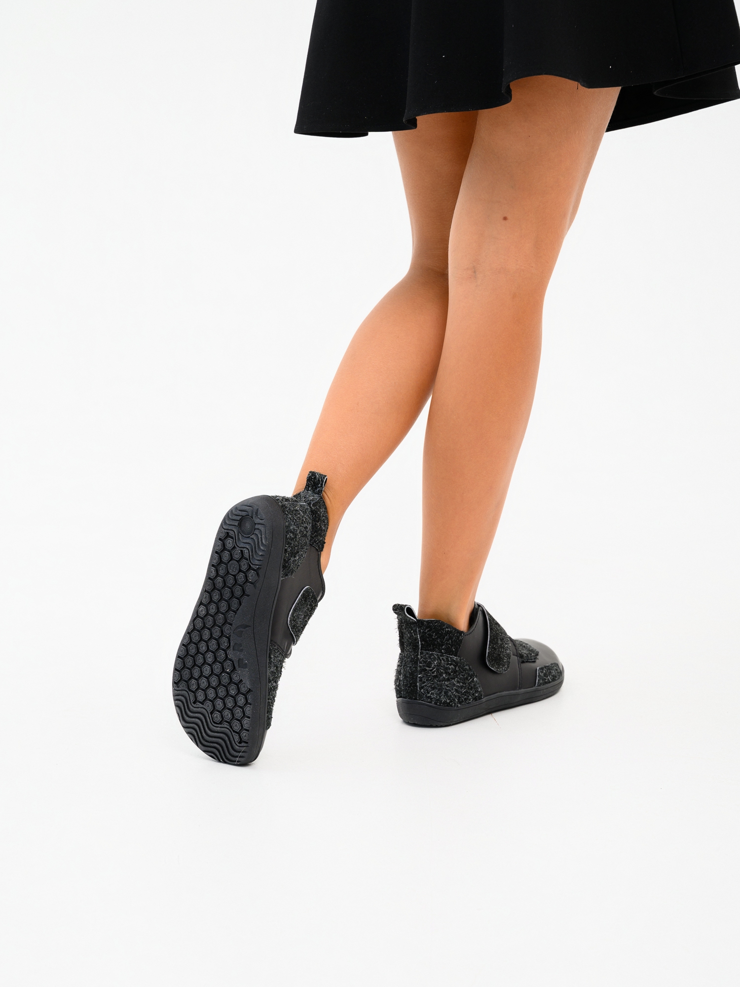 картинка Босоногие ботинки  ED'ART 206.NATA'bl.Черная кожа+черный джангл от интернет магазина