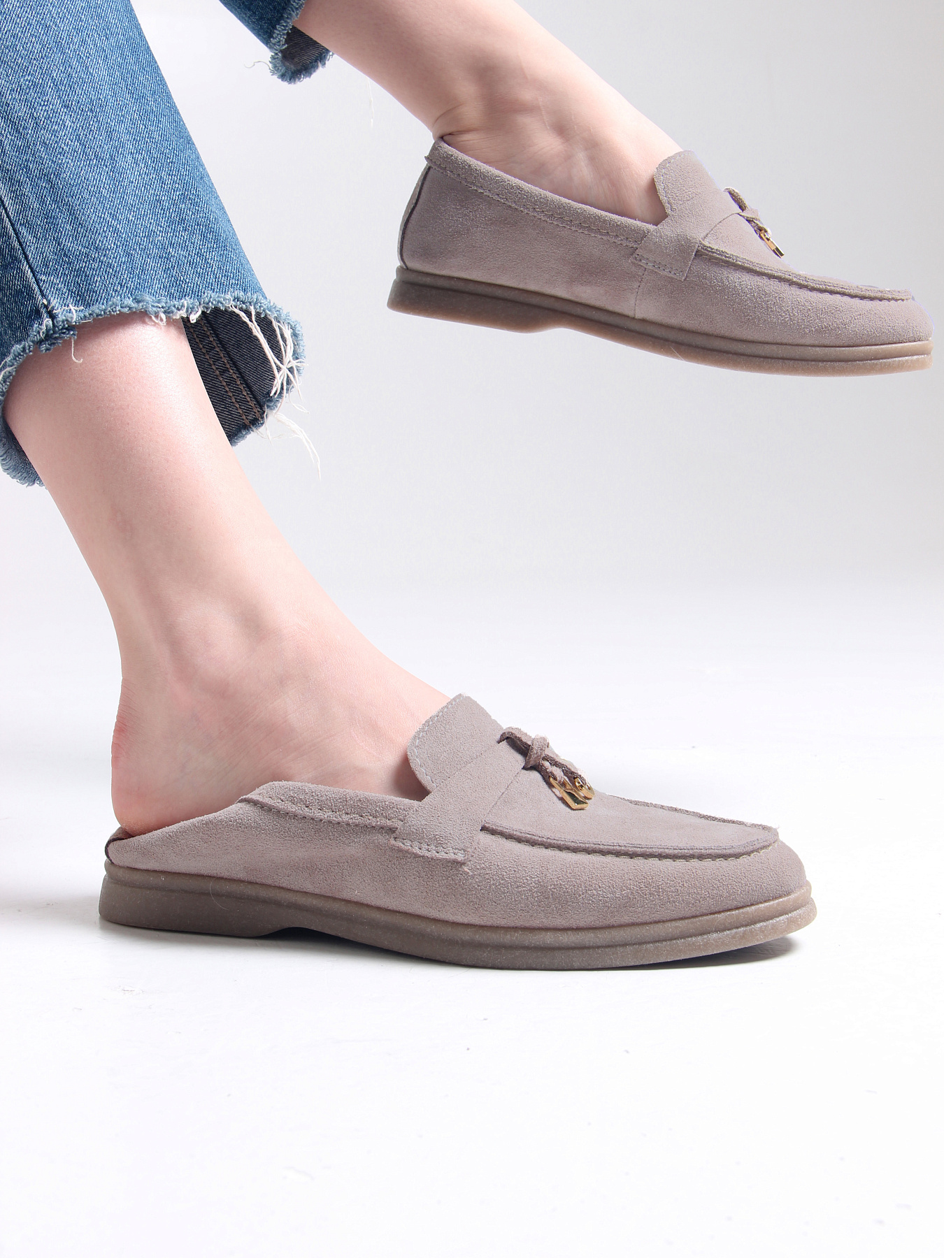 картинка Лоферы туфли ED'ART 170.2614'be. ваниль замша от интернет магазина