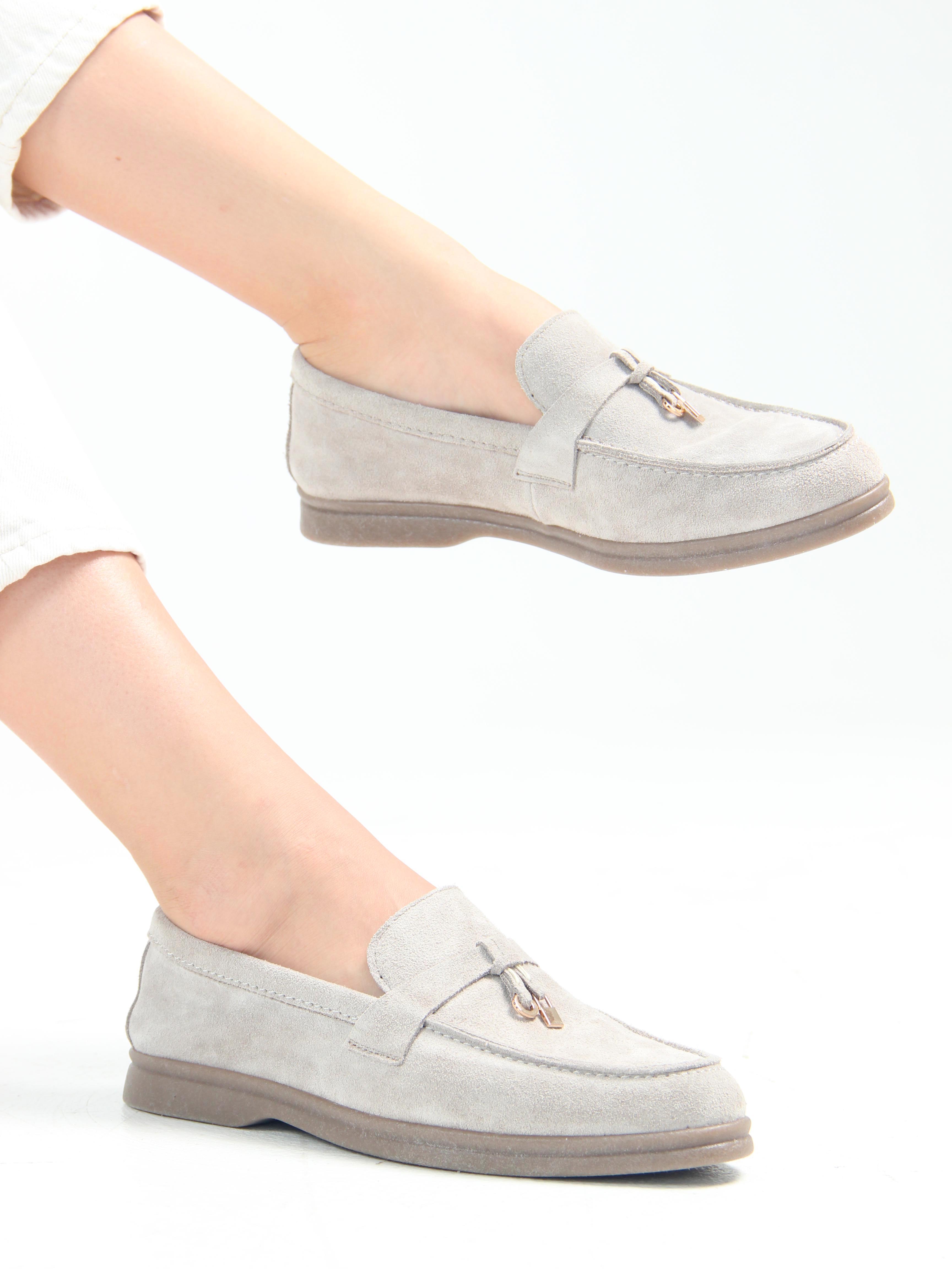 картинка Лоферы лоферы ED'ART 170.2614'be. Каменный замша от интернет магазина