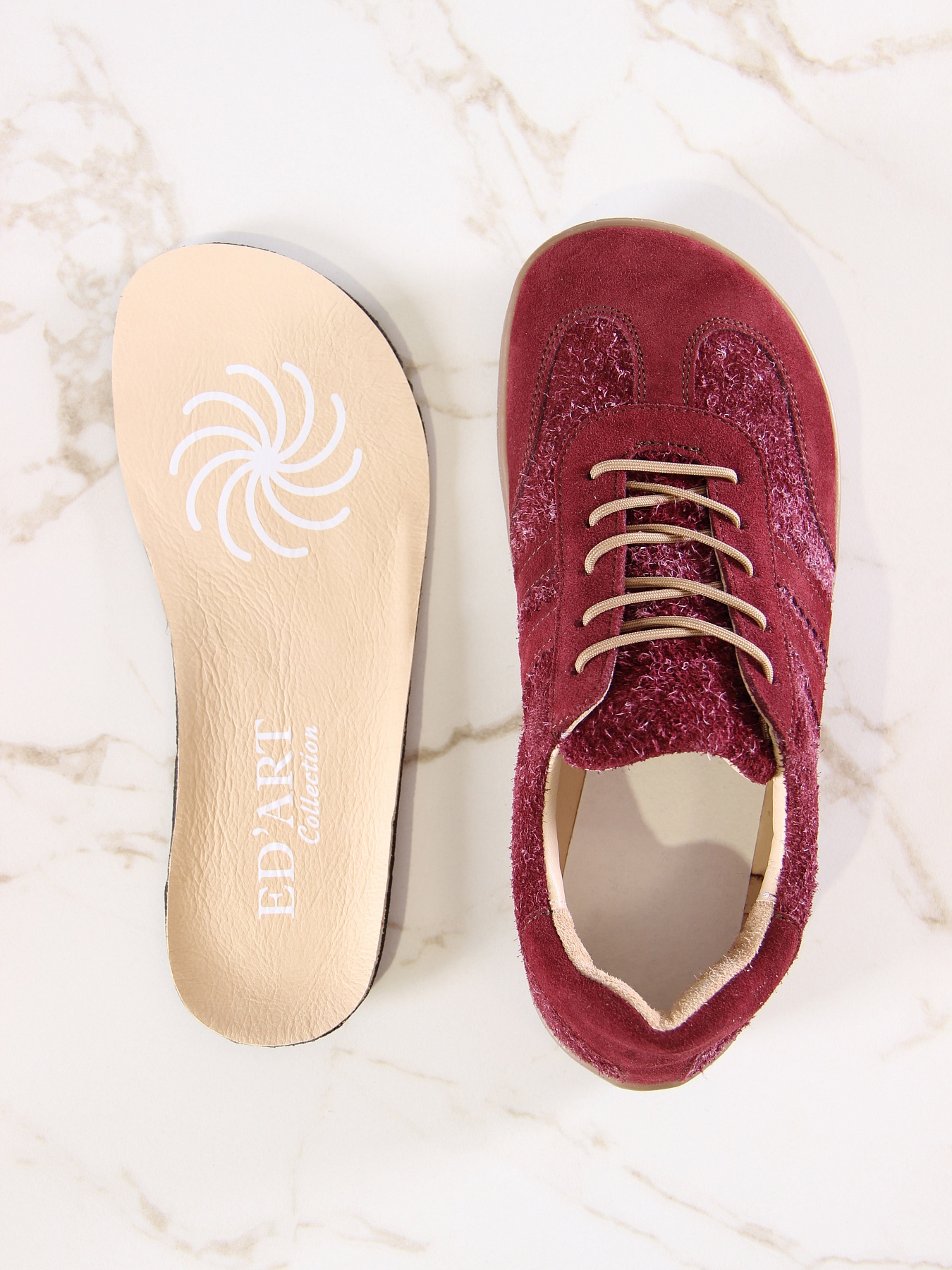 картинка Босоногие кеды ED'ART 184.nata'br.Бордовая замша+бордовый джангл от интернет магазина