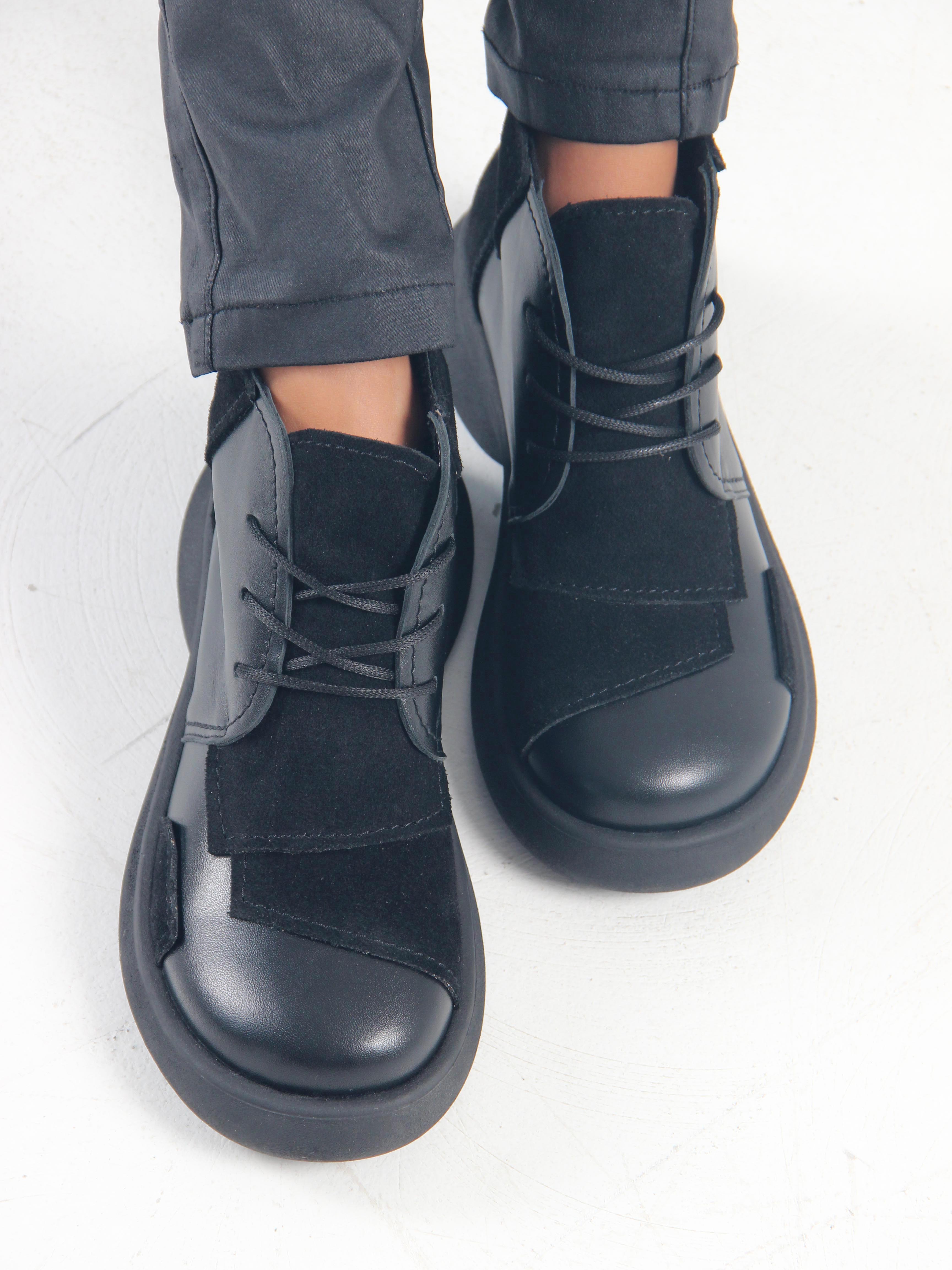 картинка Ботинки  ED'ART 305.927'bl. черный черная замша от интернет магазина