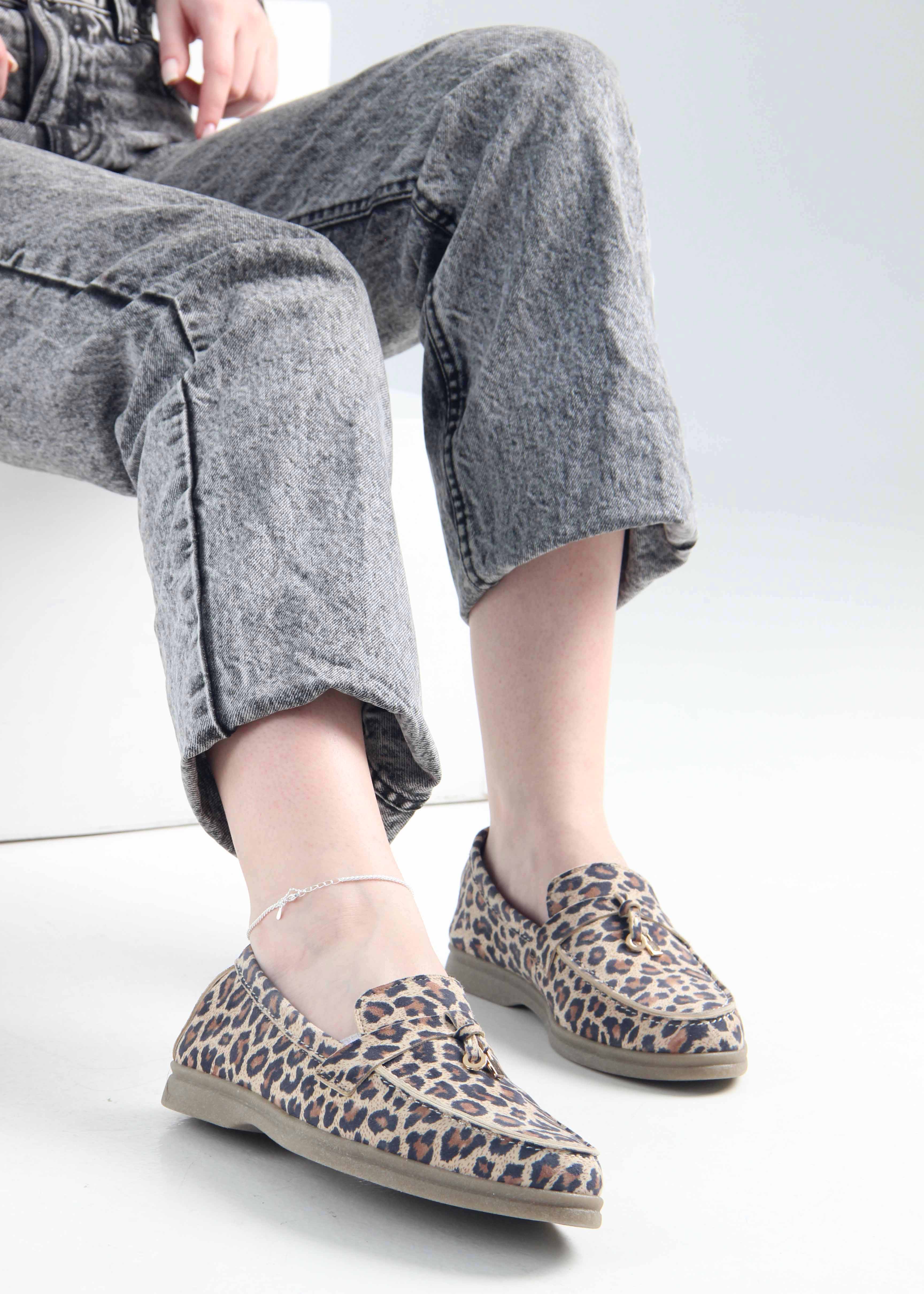 картинка Лоферы туфли ED'ART 170.2614'be. бежевый леопард от интернет магазина