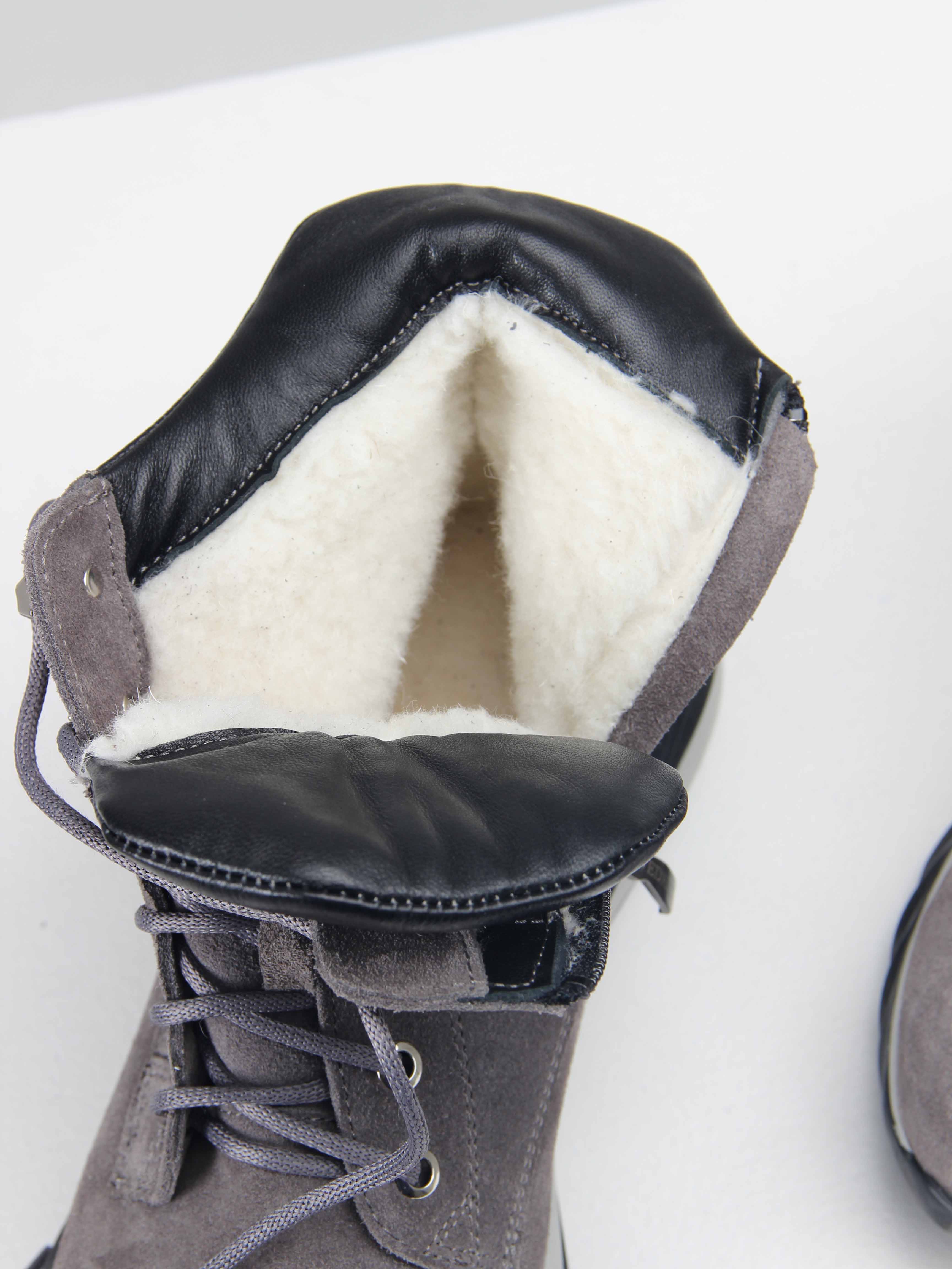 картинка Ботинки ED'ART 261.uno2'bl. серый замок замша от интернет магазина