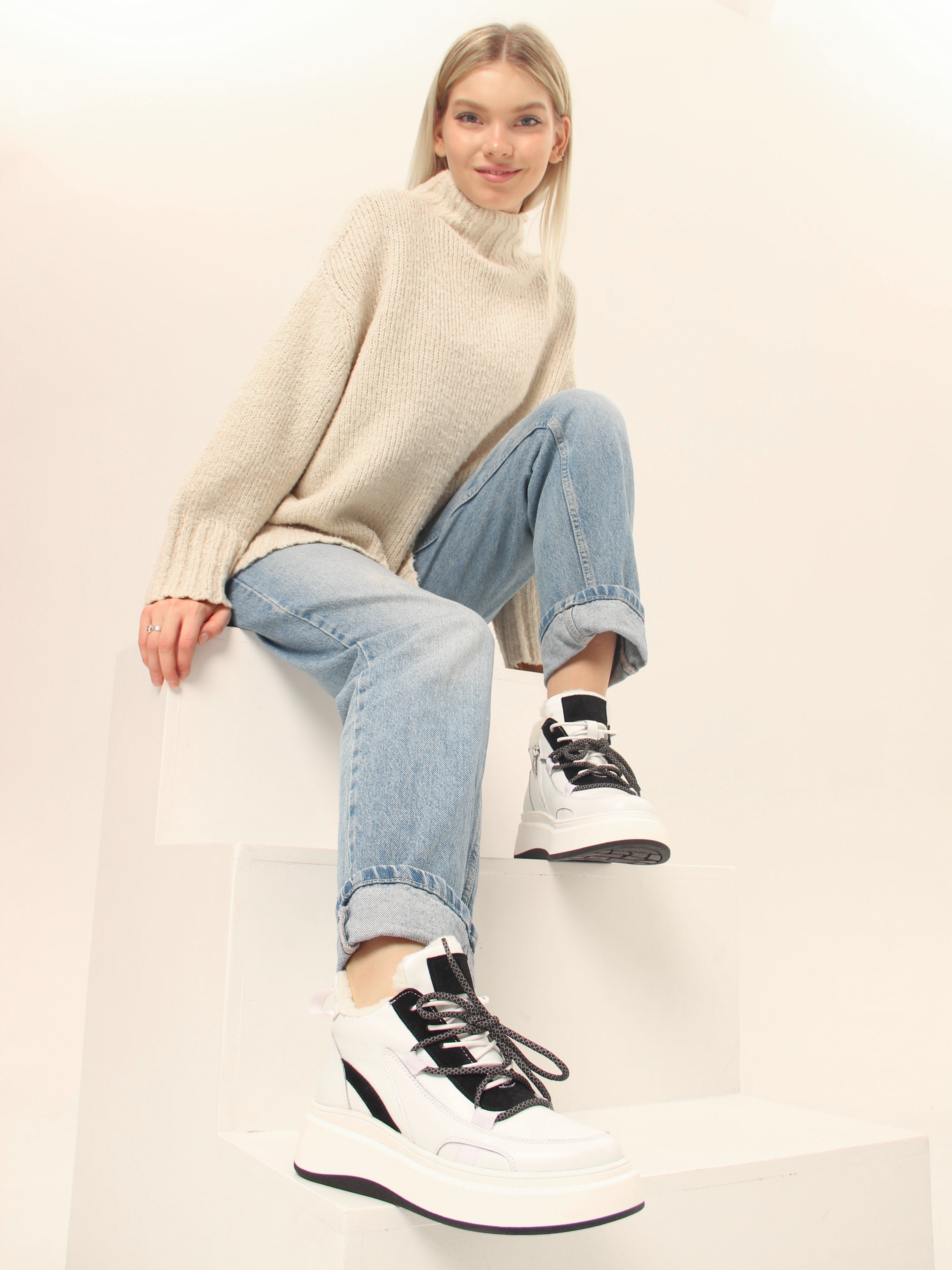 картинка Ботинки ED'ART 229.windy'w. белый черный от интернет магазина