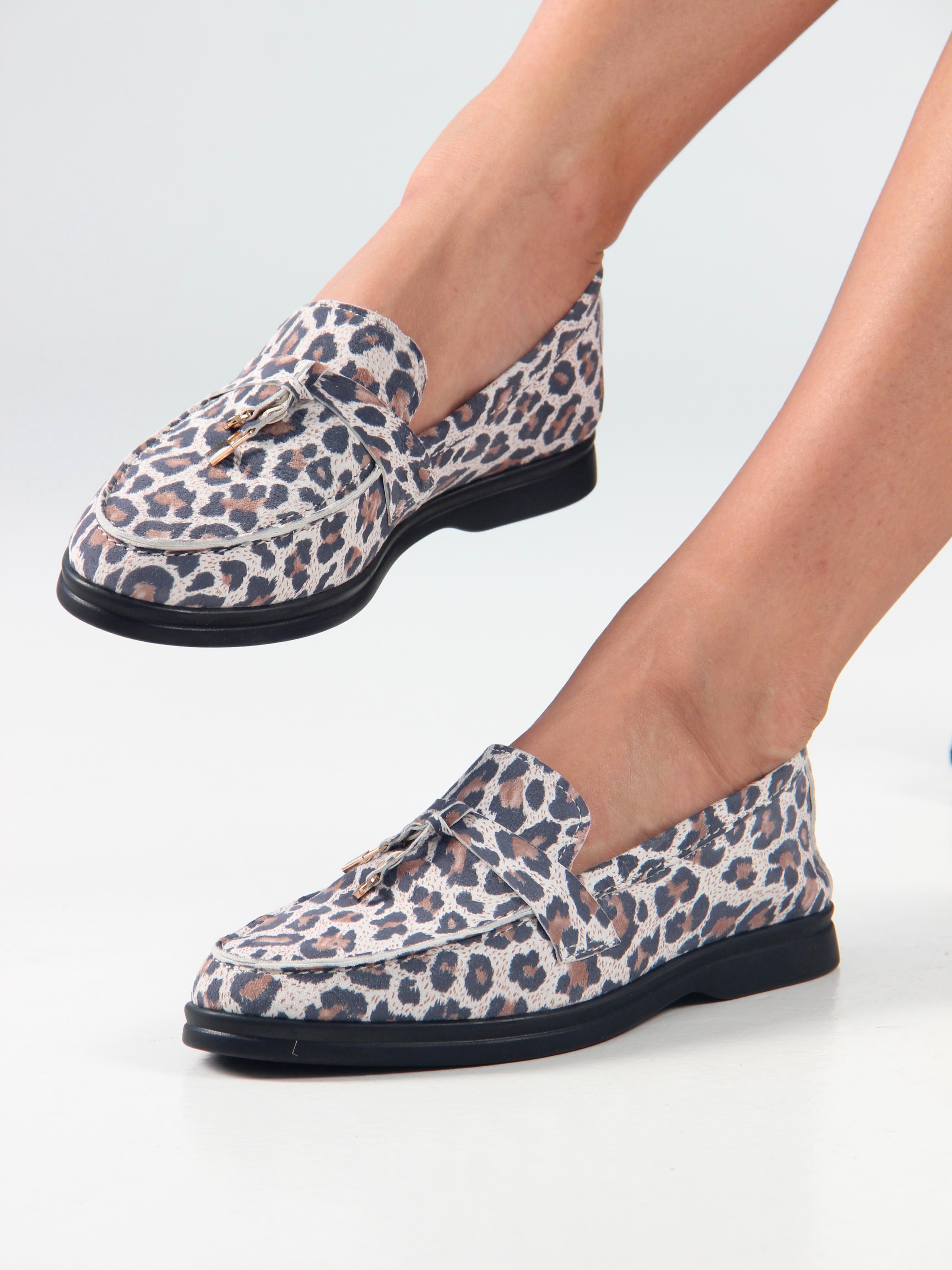 картинка Лоферы туфли ED'ART 170.2614'bl. белый леопард от интернет магазина