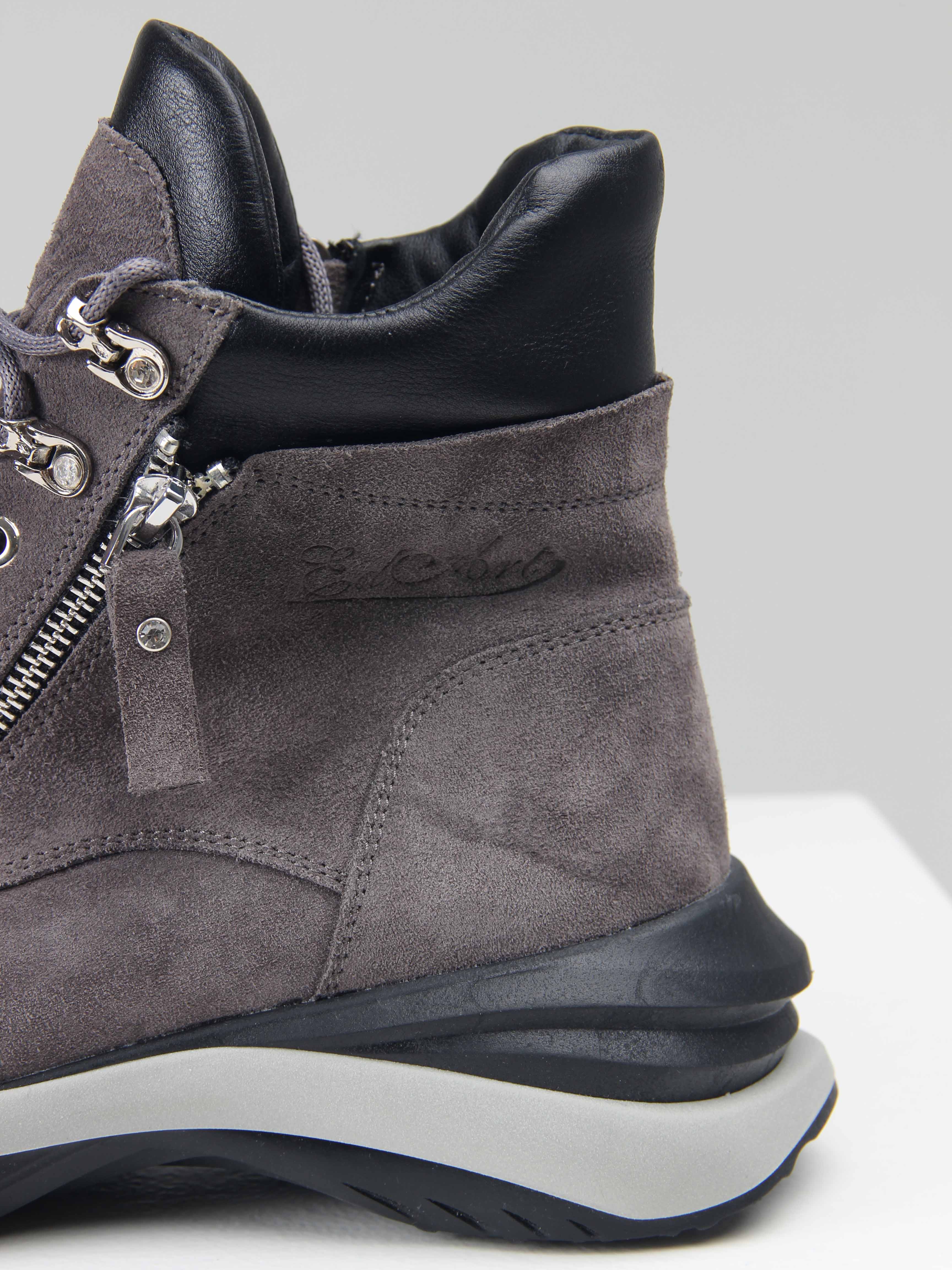 картинка Ботинки ED'ART 261.uno2'bl. серый замок замша от интернет магазина