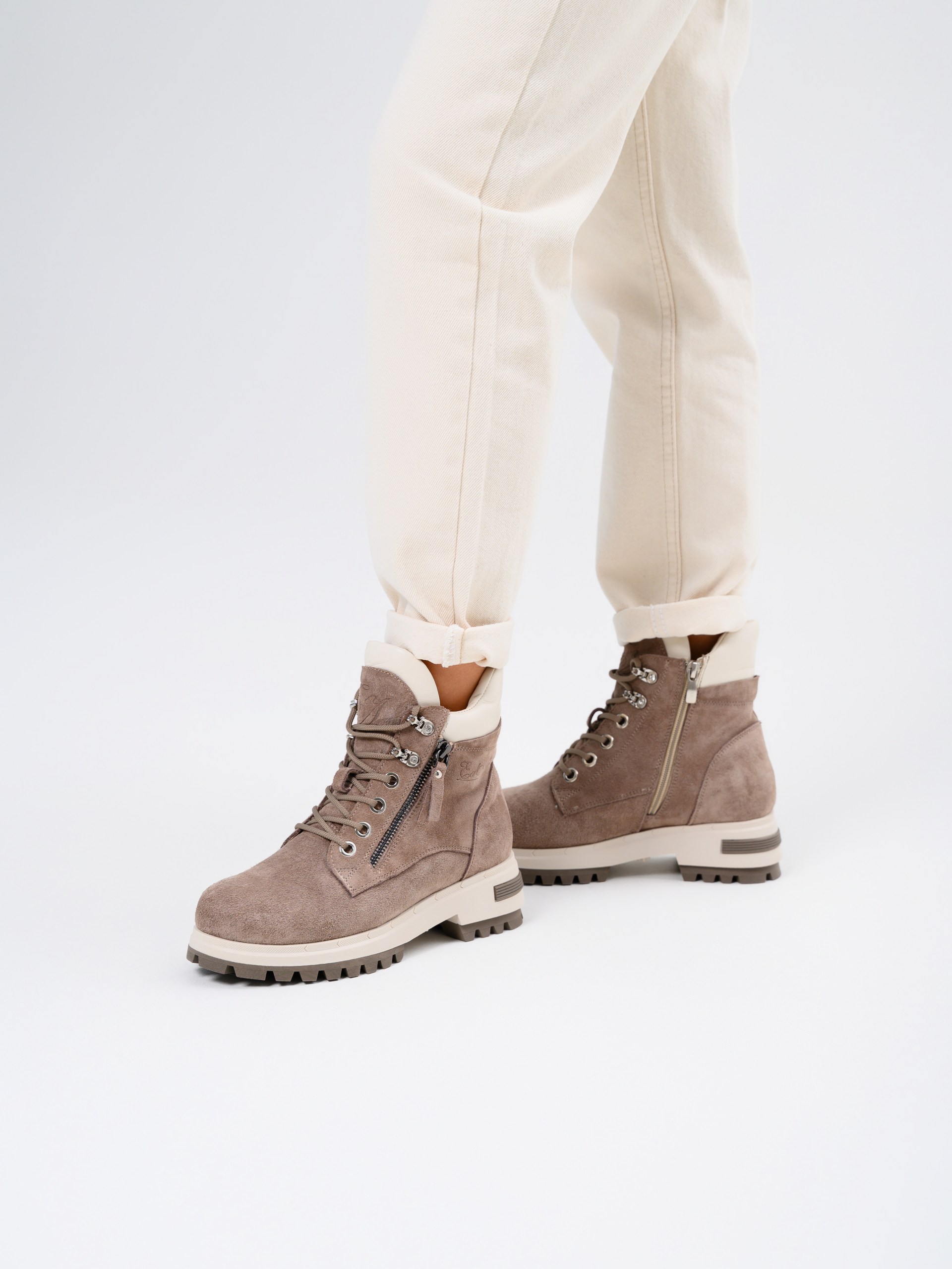 картинка Ботинки ED'ART 261.uno9'br. Капучино замша+бежевый от интернет магазина