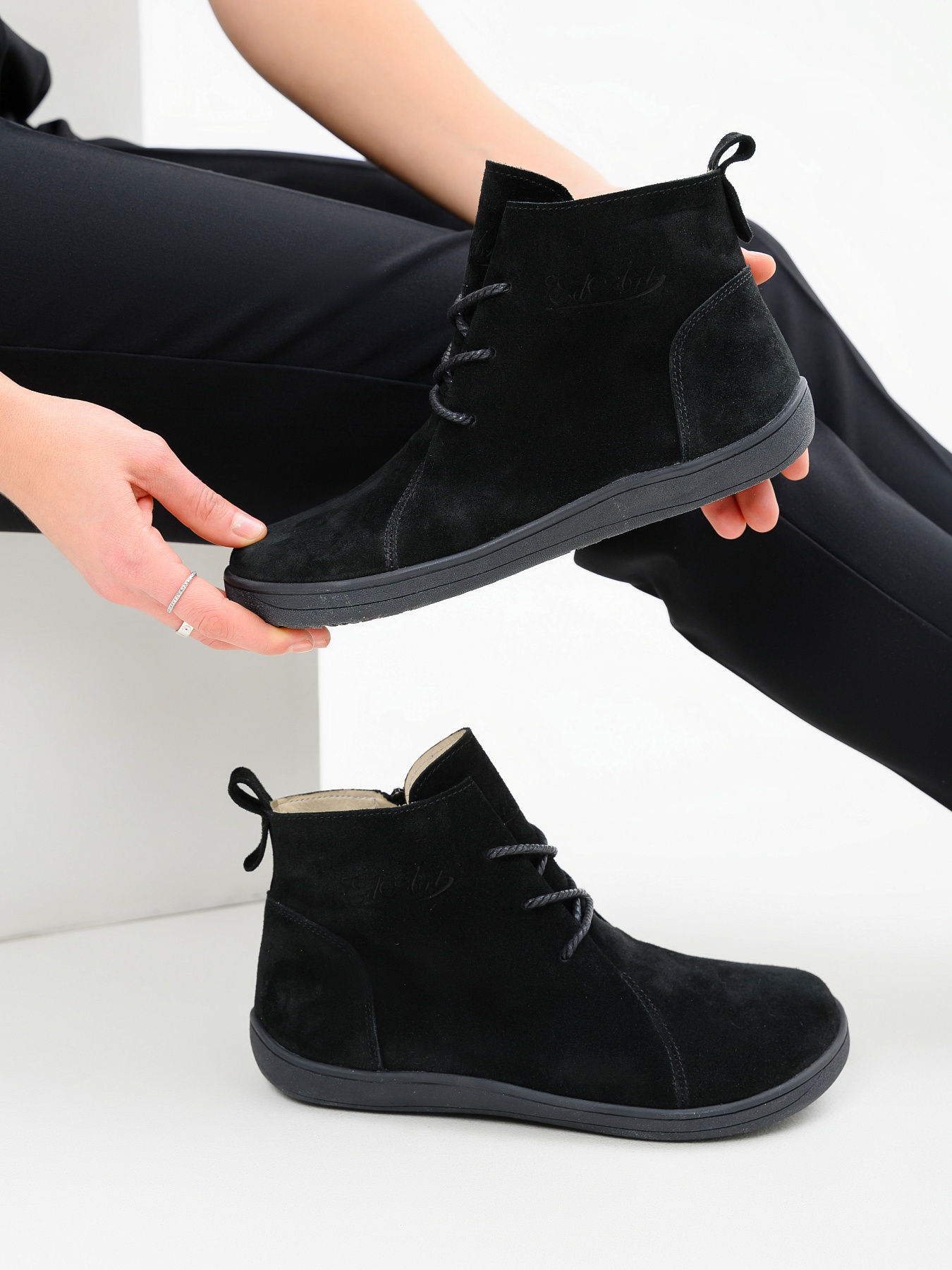 картинка Босоногие ботинки ED'ART 352.K.NATA'bl.Черная замша от интернет магазина