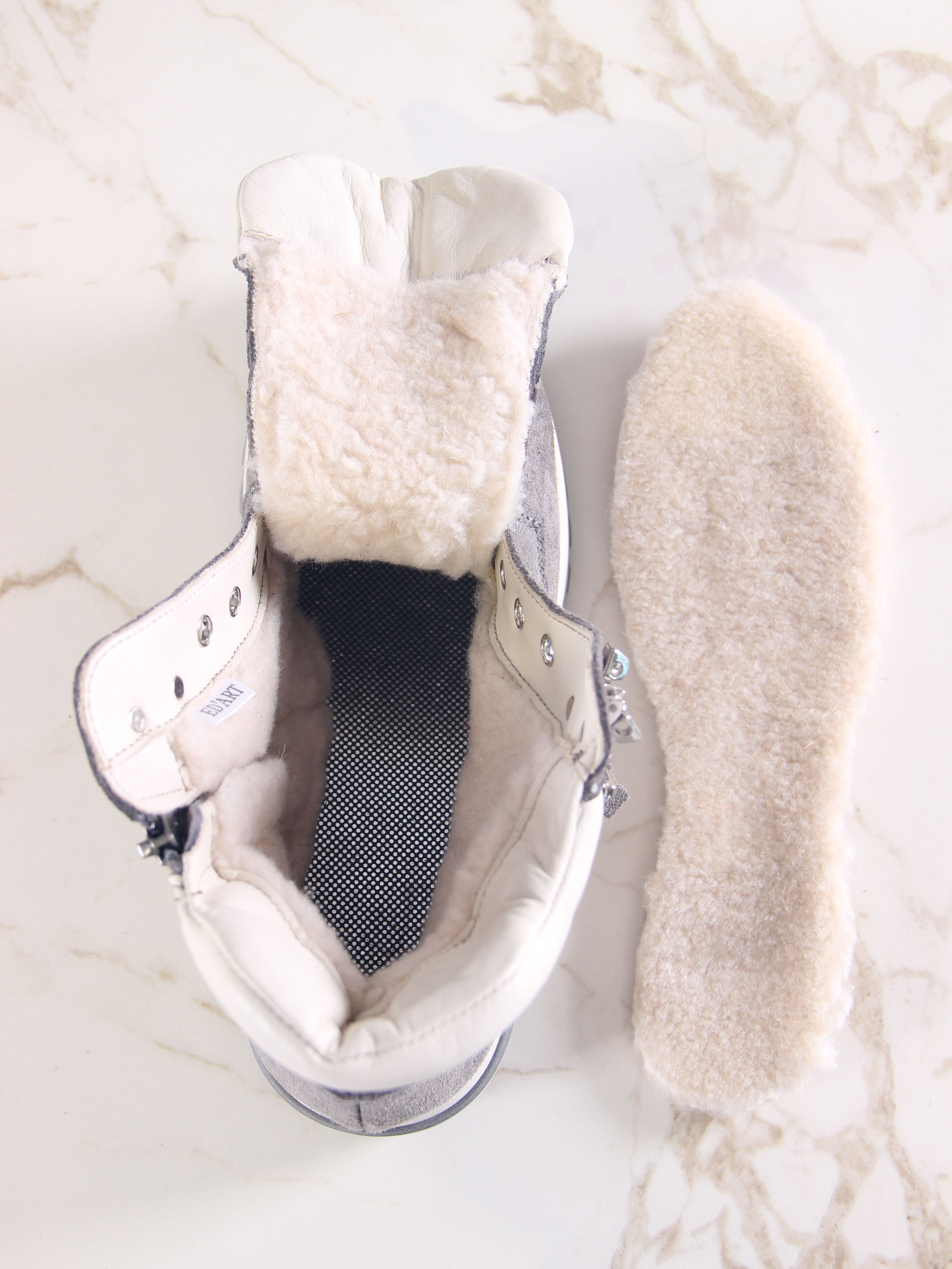 картинка Ботинки ED'ART 261.uno9'gr. Серый замок замша+бежевый от интернет магазина