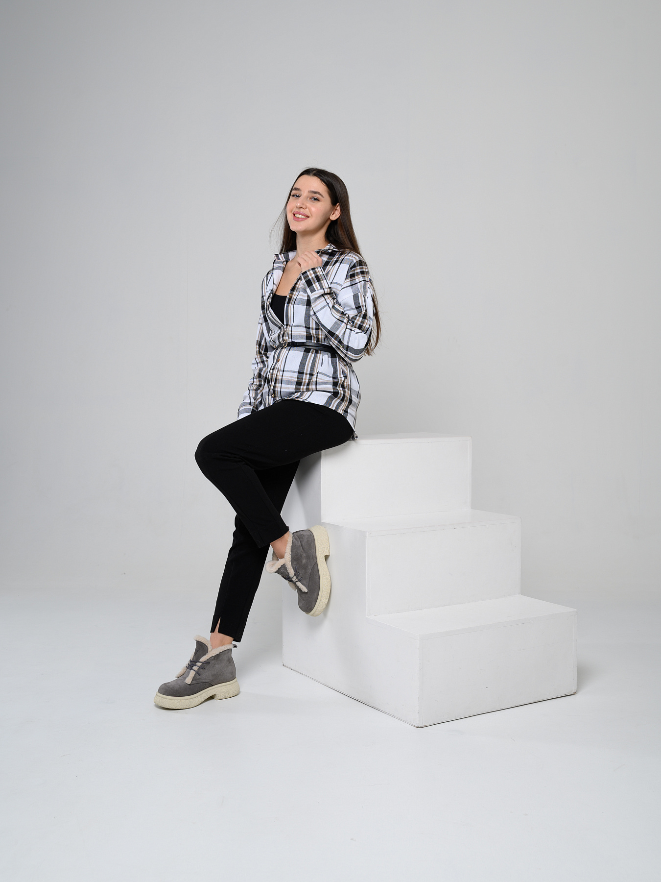 картинка Ботинки ED'ART 308.агата be. серый замок замша+бежевый от интернет магазина